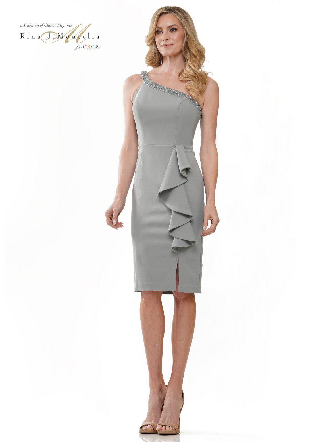 Rina di Montella RD121 Short One Shoulder Cocktail Dress