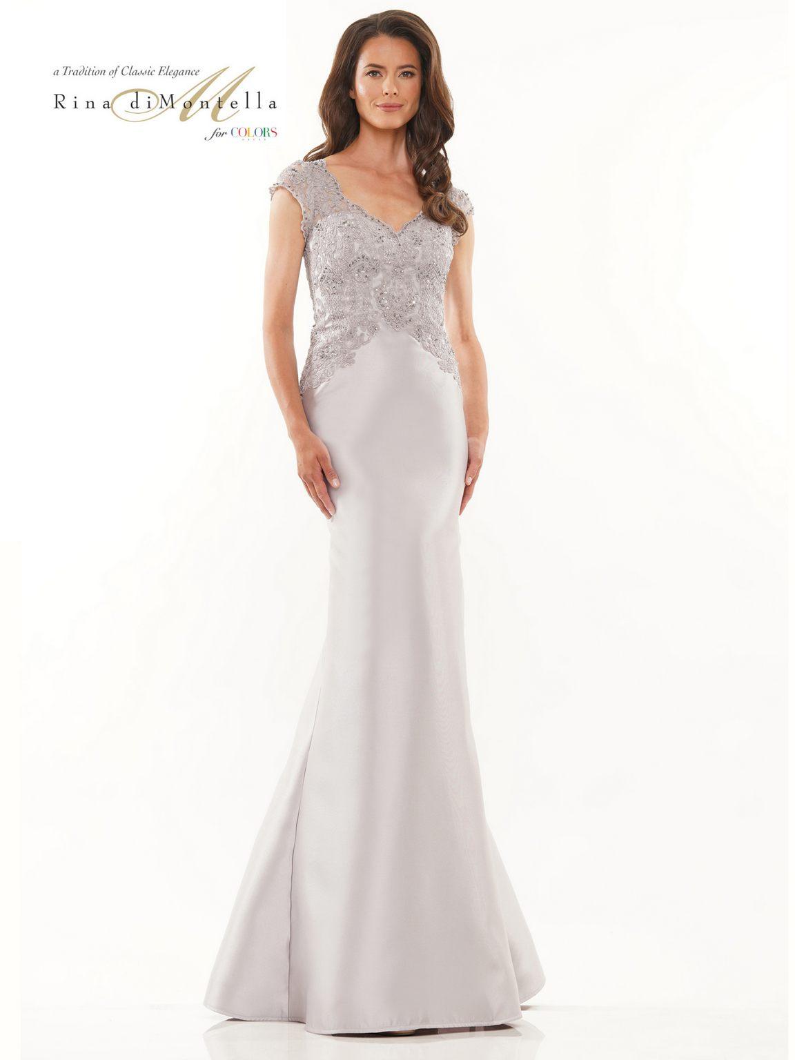 Rina di Montella 2784 Long Cap Sleeve Mother of the Bride Dress