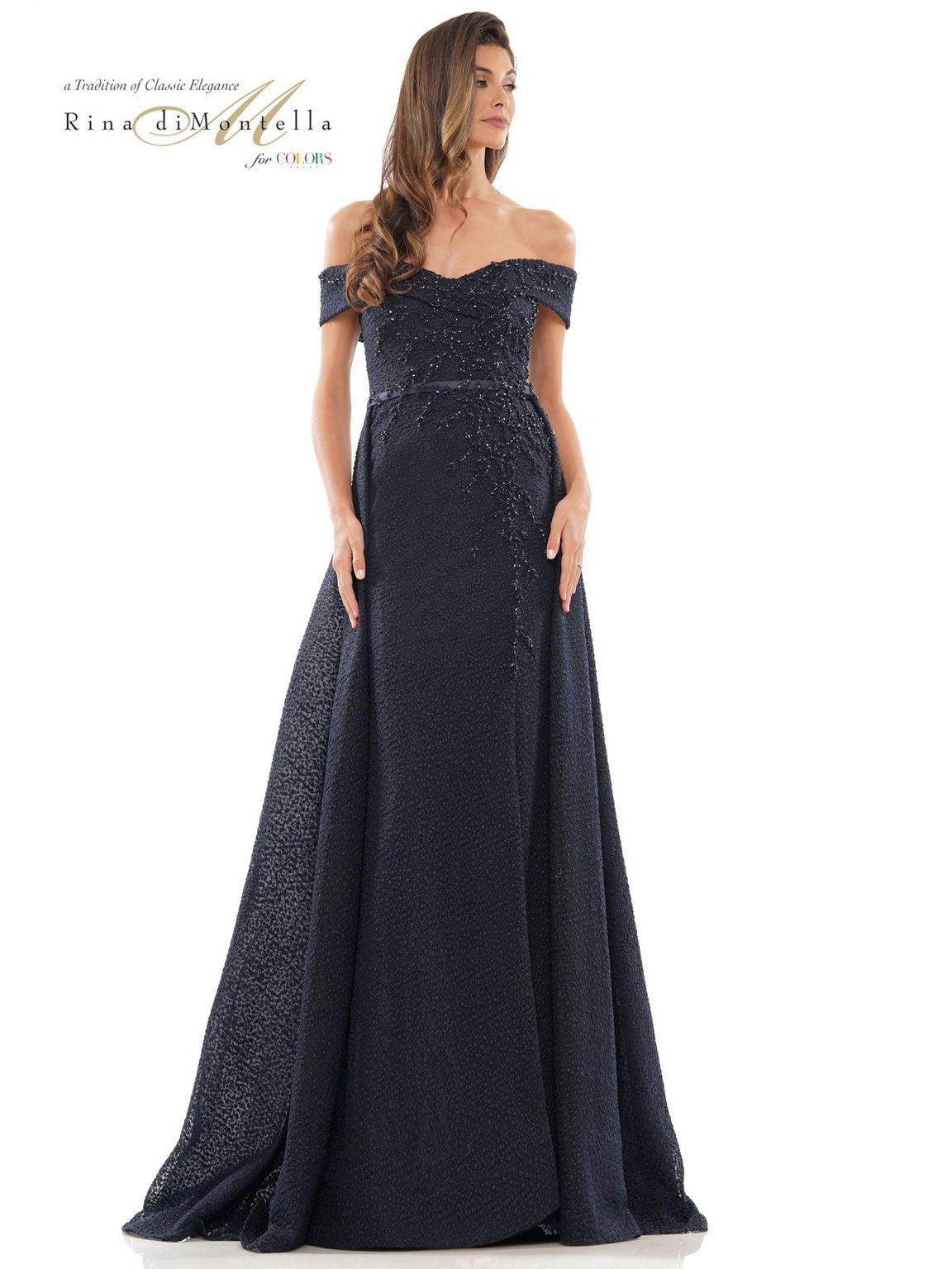 Rina di Montella 2804 Long Off Shoulder Formal Dress