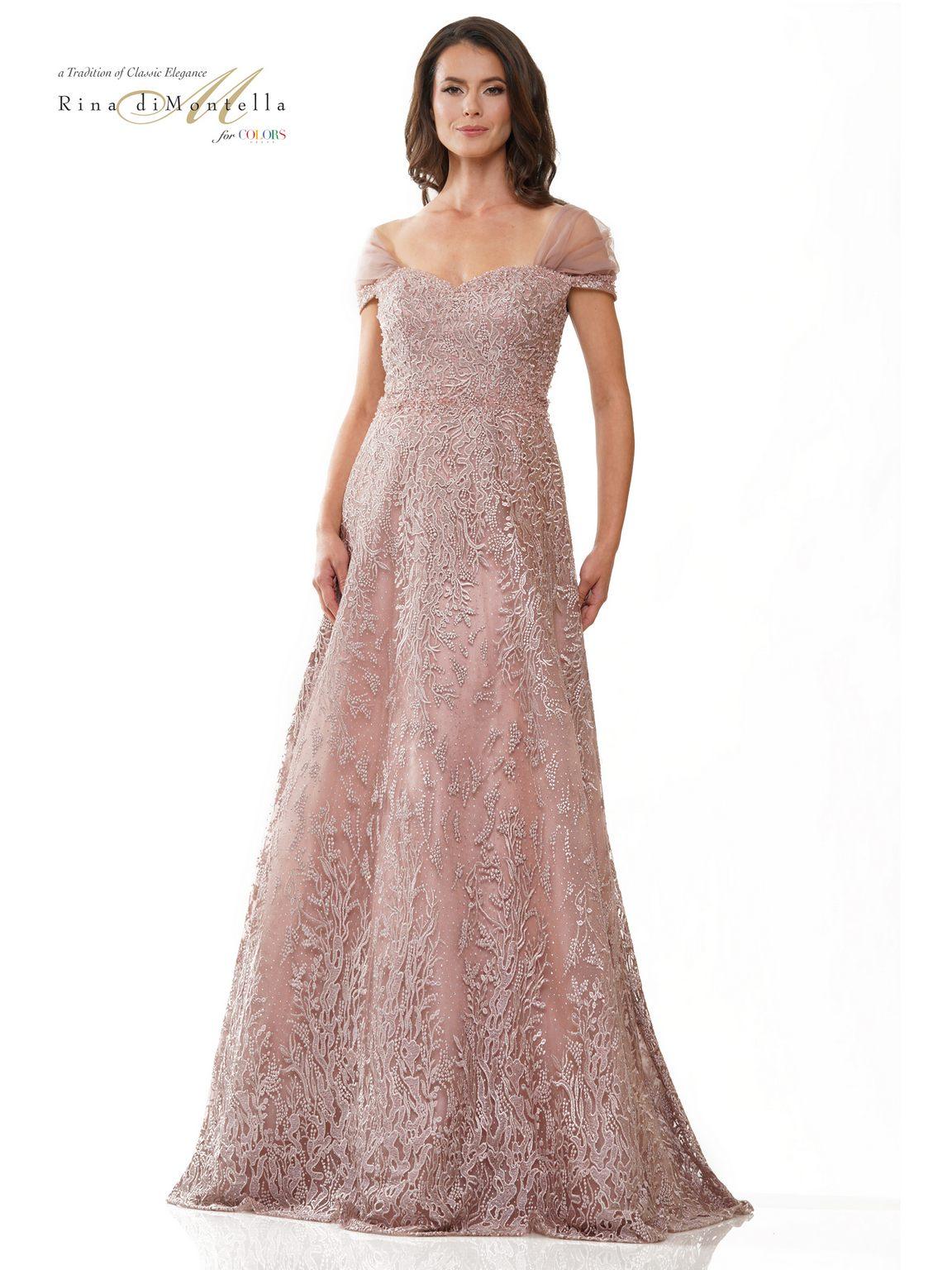 Formal Dresses Long Formal Beaded Dress Dusty Rose