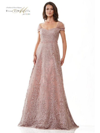 Formal Dresses Long Formal Beaded Dress Dusty Rose