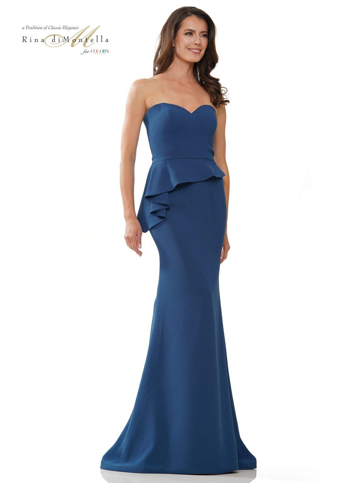 Dusty Blue Rina di Montella RD2948 Long Formal Dress for $592.0  The ...