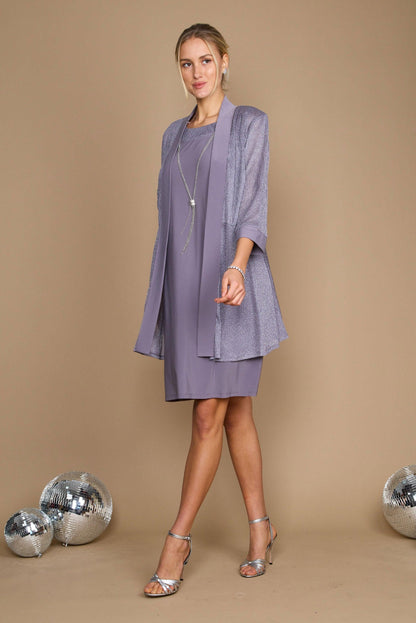 R&M Richards 1873 Short Piece Metallic Jacket Dress