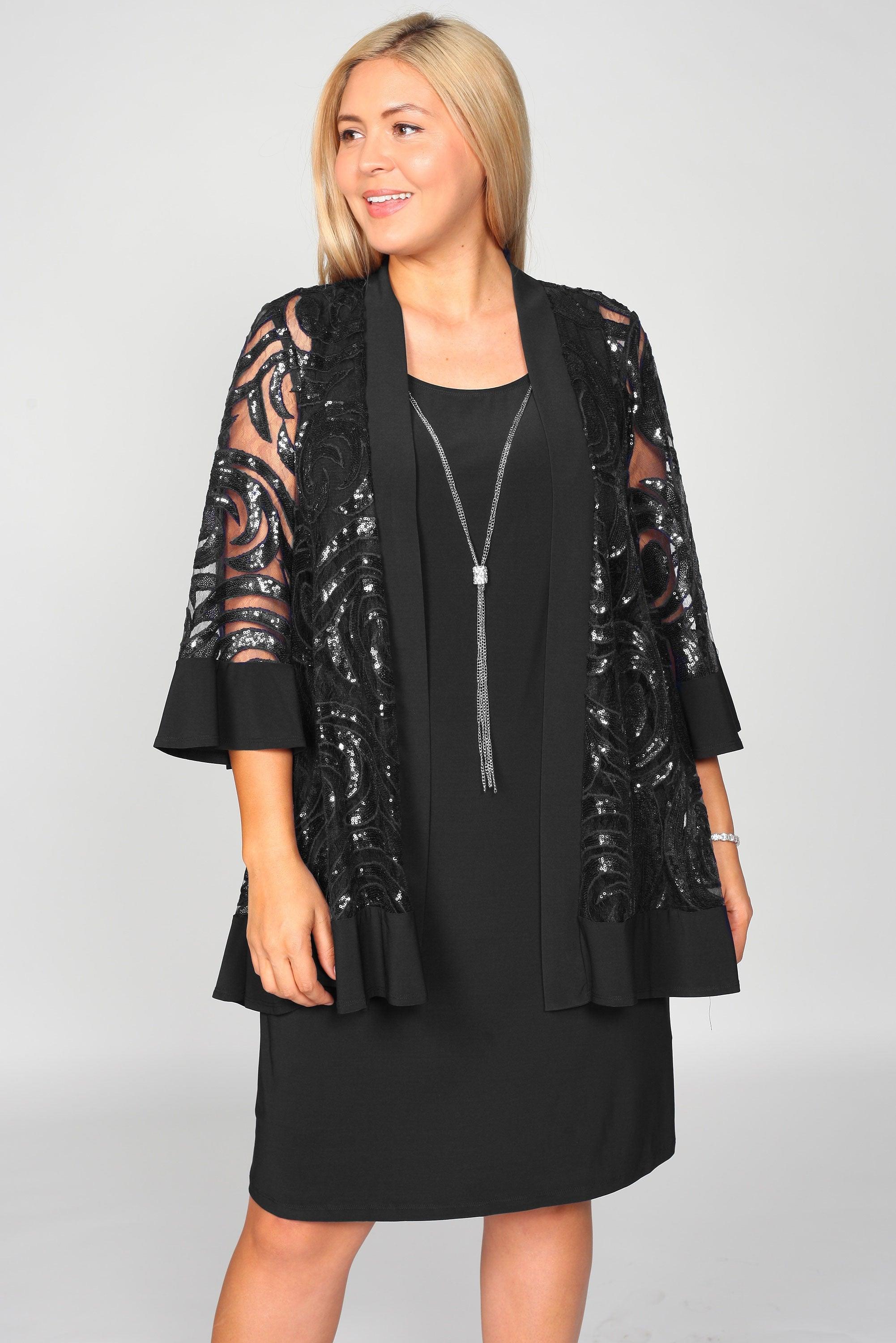 r&m richards sequin lace jacket dress R & M Richards Women's 2 Pc. Sequin-Lace Scalloped Jacket Dress