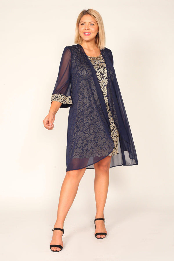 Plus Size Short Dress Jacket R&M Richards 7312W