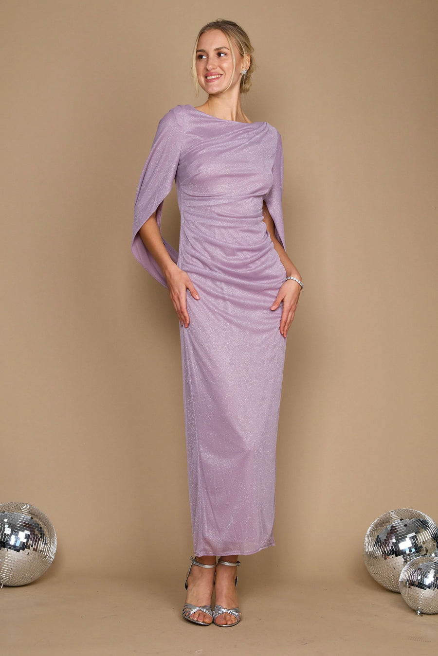R&M Richards 7424 Long Formal Glitter Chiffon Dress main image 1
