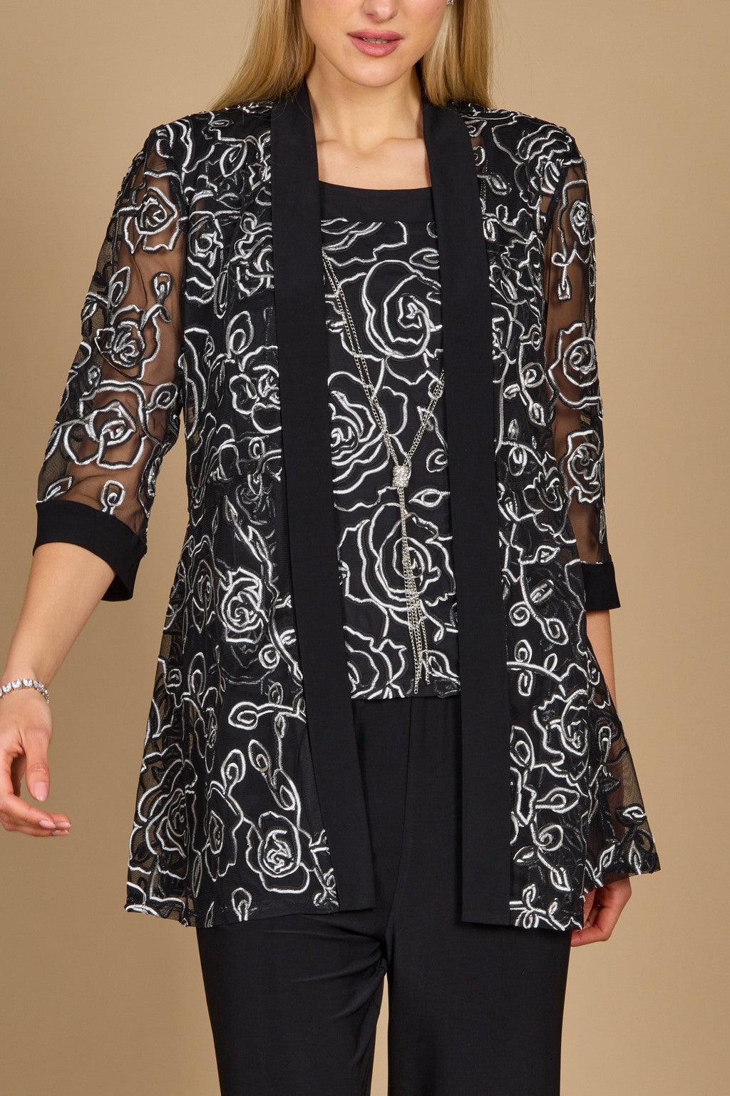 Black/White R&M Richards 9682 Long Mother Of The Bride Pant Set for $24 ...