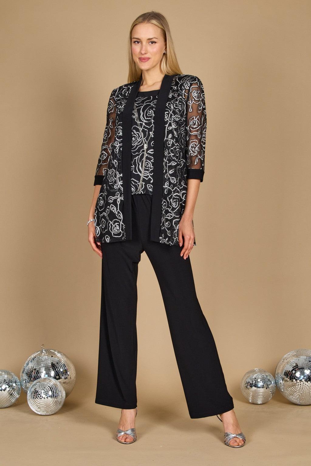 Black/White R&M Richards 9682 Long Mother Of The Bride Pant Set for $24 ...