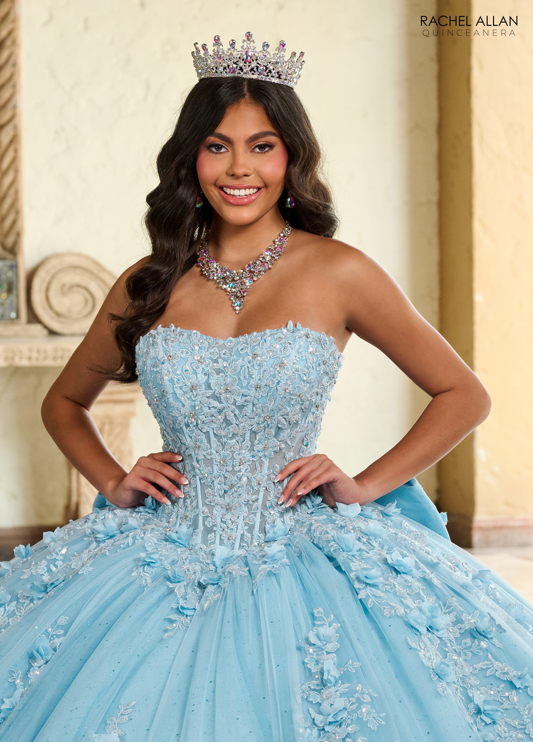 Rachel Allan RQ1132 Applique Quinceanera Long Ball Gown