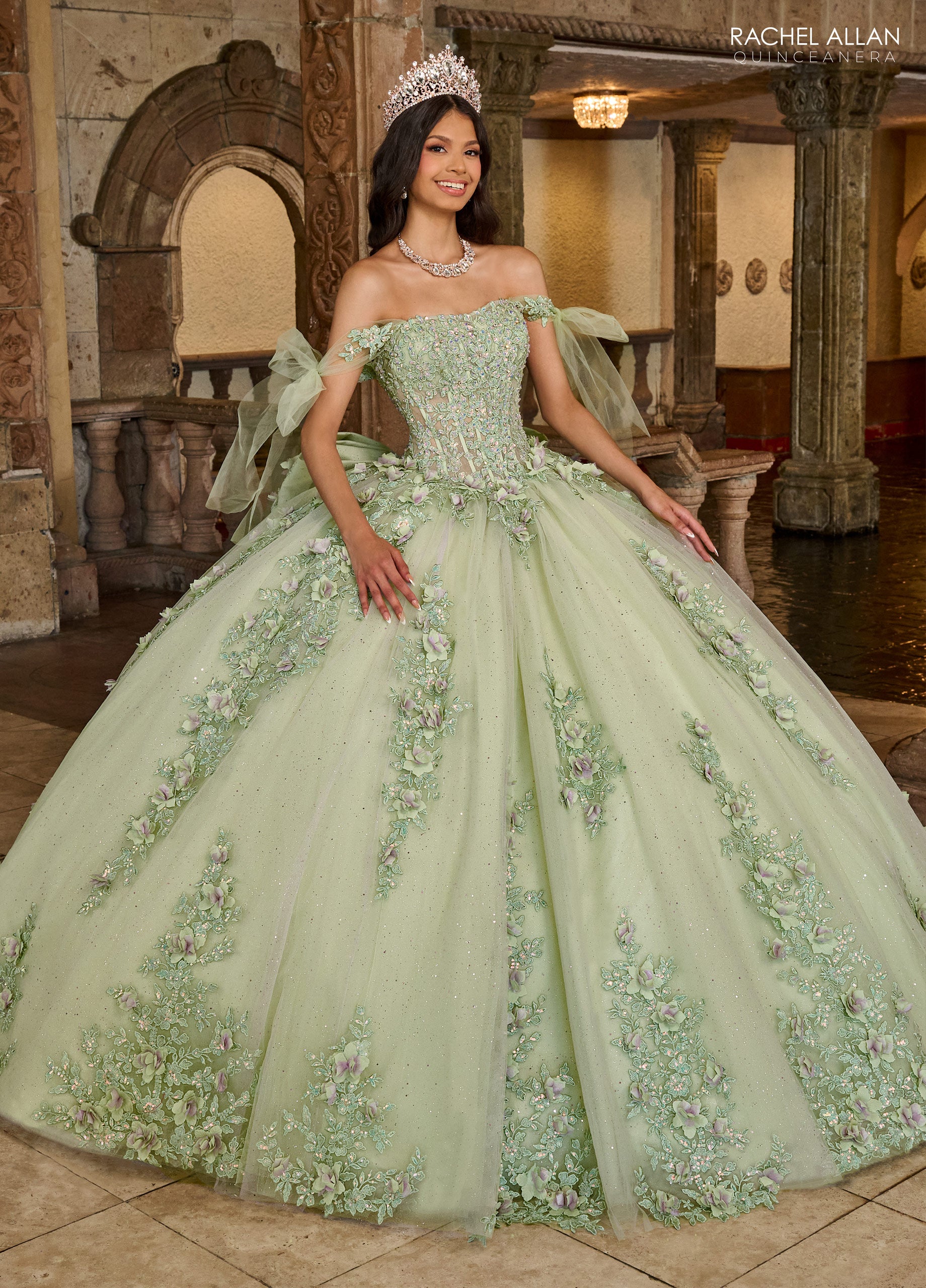 Rachel Allan RQ1132 Applique Quinceanera Long Ball Gown