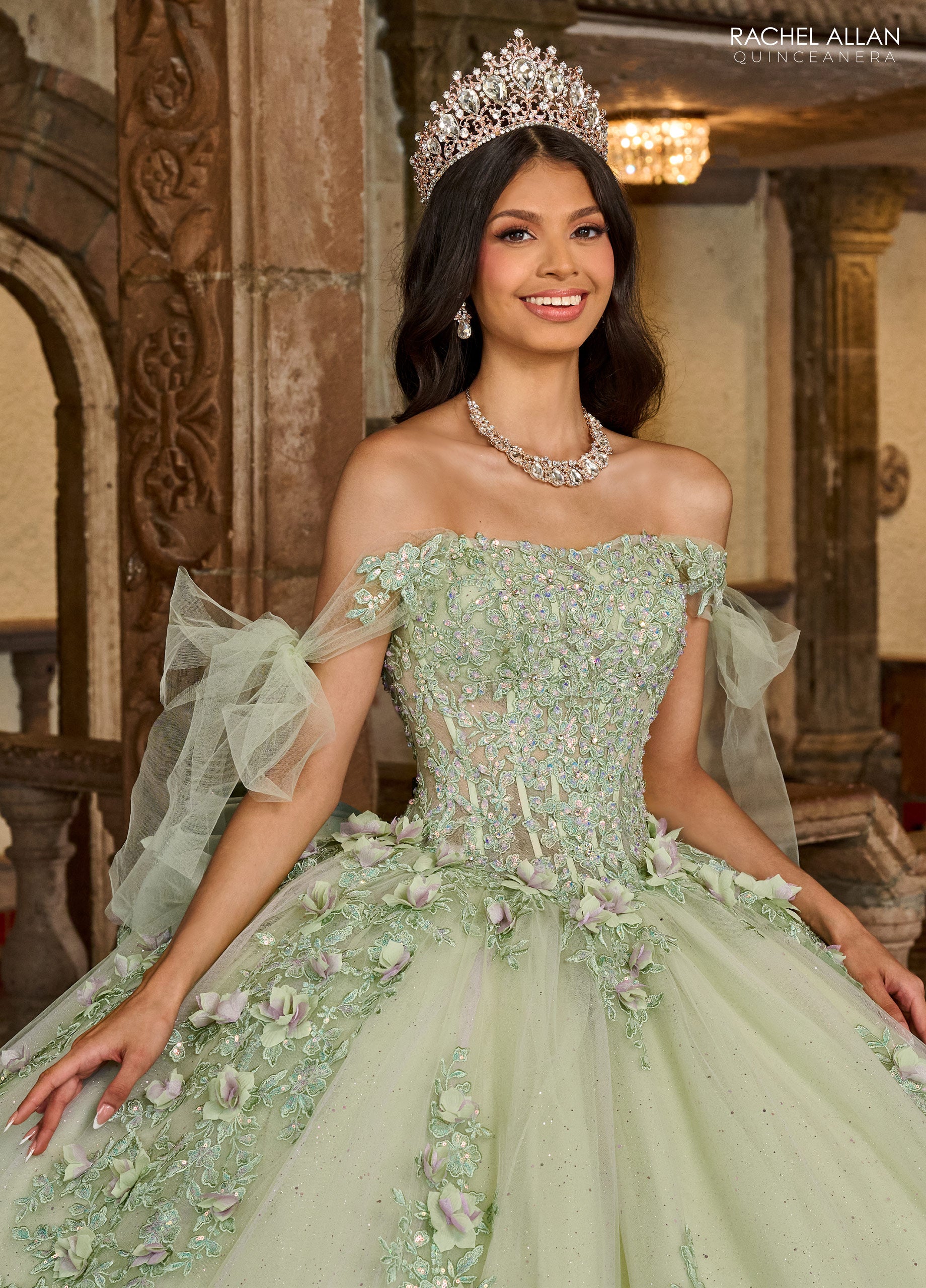 Rachel Allan RQ1132 Applique Quinceanera Long Ball Gown