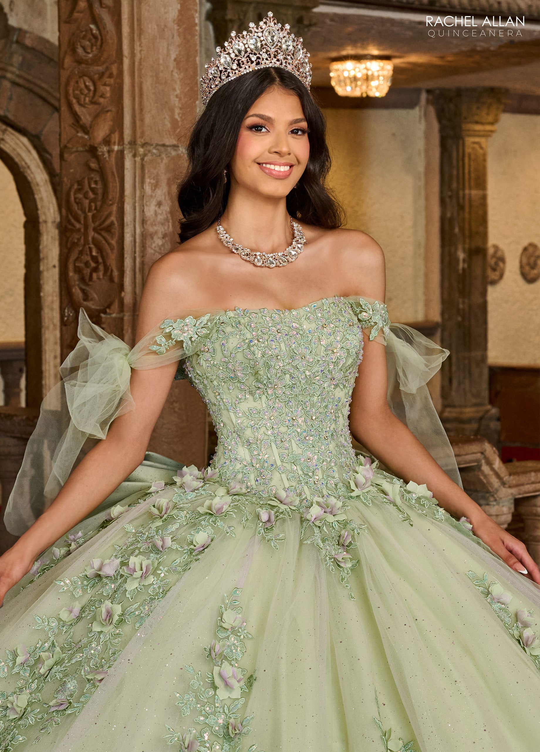 Quinceniera Dresses Applique Quinceniera Long Ball Gown Sage Lilac