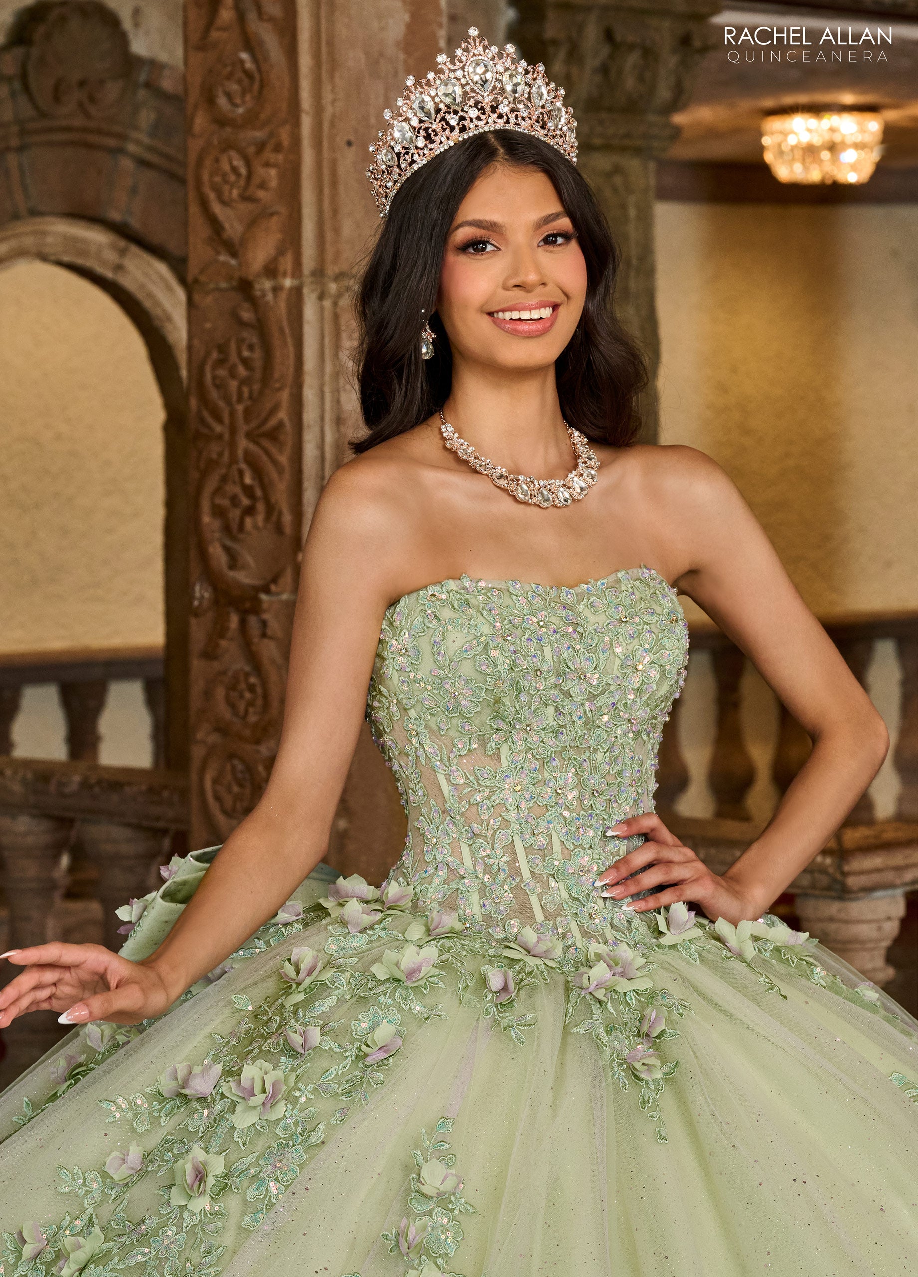 Rachel Allan RQ1132 Applique Quinceanera Long Ball Gown