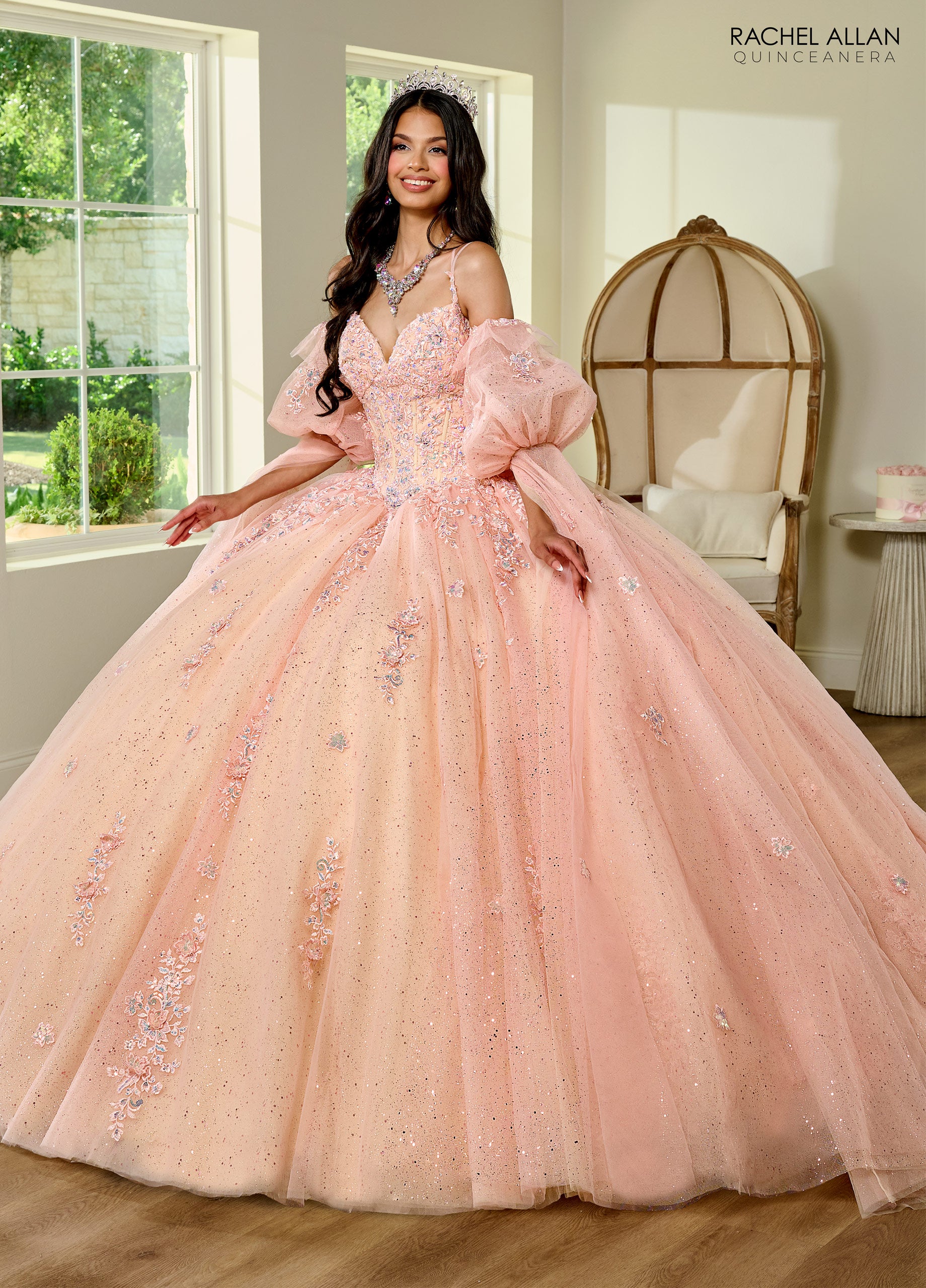 Rachel Allan RQ1133 Quinceanera Long Glitter Ball Gown