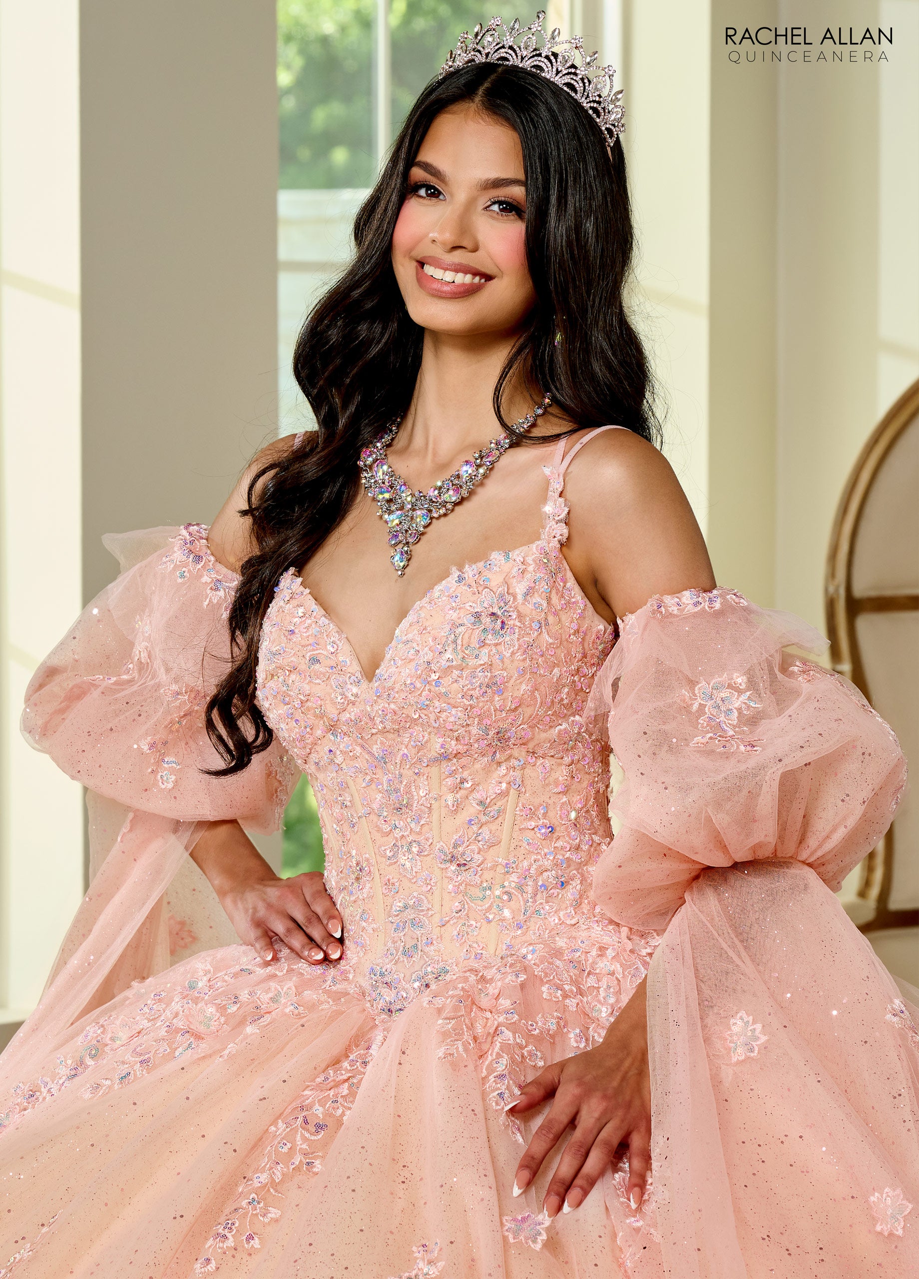 Rachel Allan RQ1133 Quinceanera Long Glitter Ball Gown