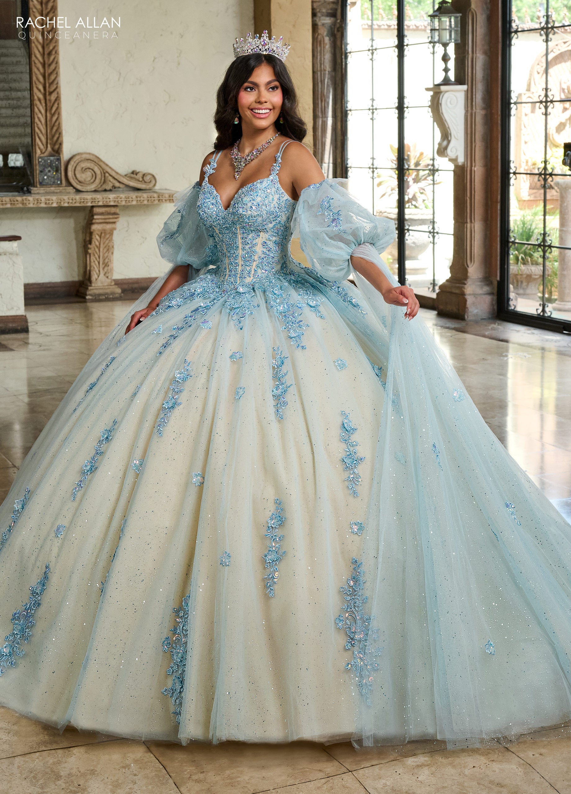 Rachel Allan RQ1133 Quinceanera Long Glitter Ball Gown