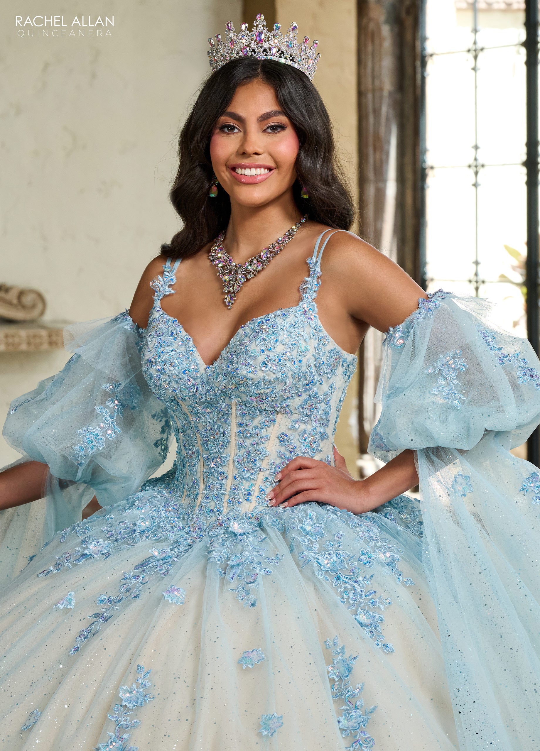 Rachel Allan RQ1133 Quinceanera Long Glitter Ball Gown