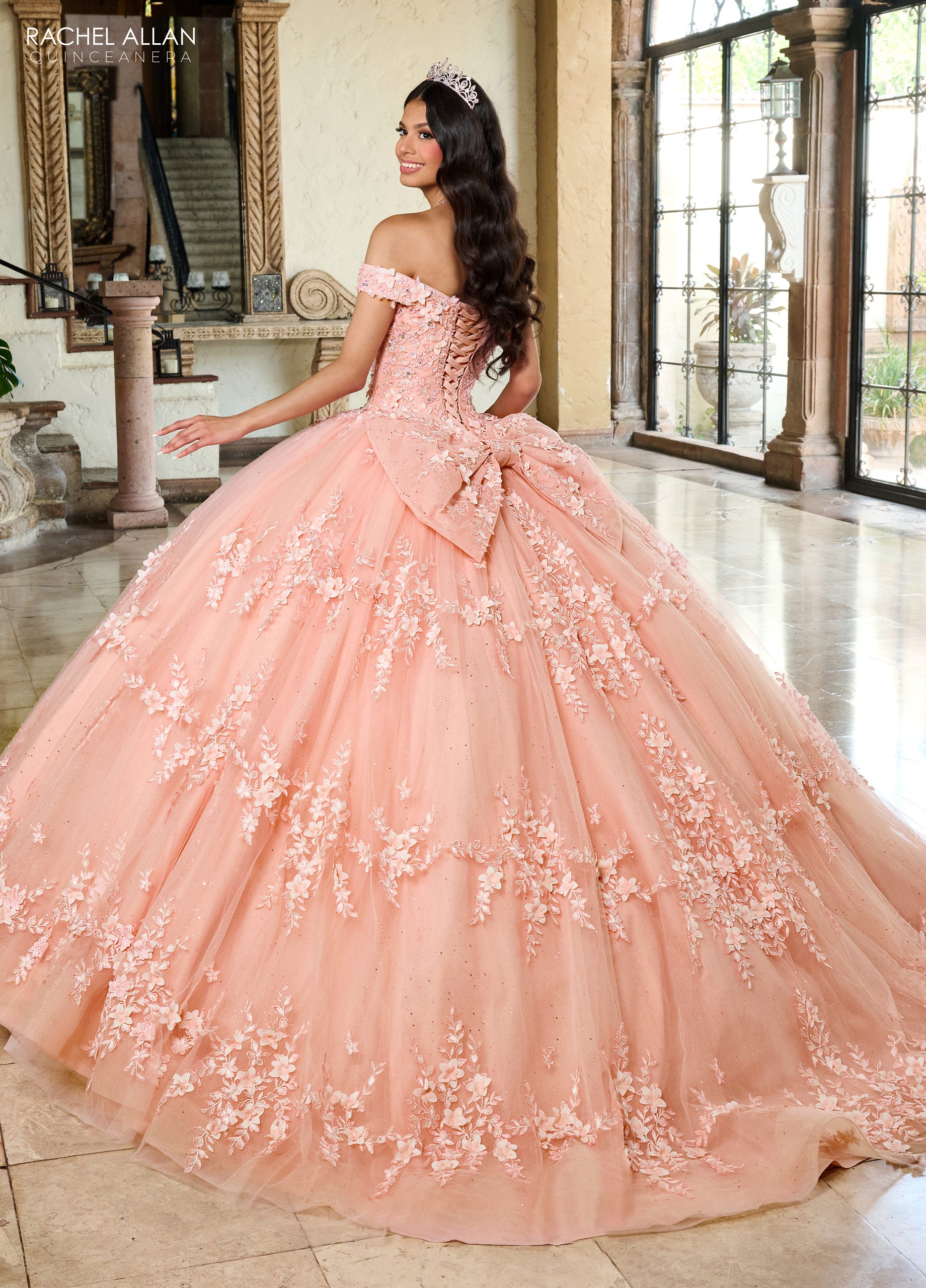 Rachel Allan RQ1134 Long Quinceanera 3D Flowers Ball Gown