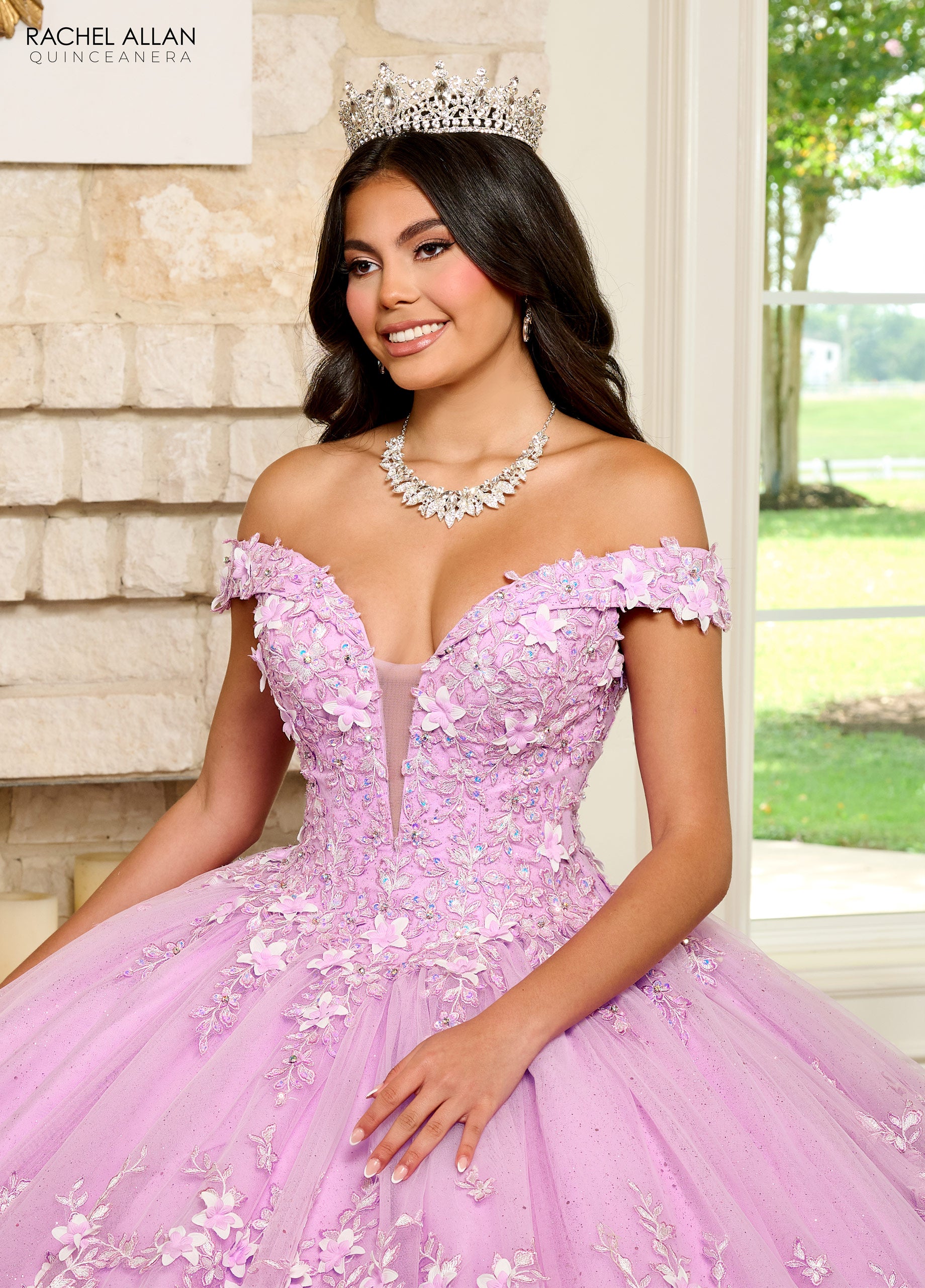 Rachel Allan RQ1134 Long Quinceanera 3D Flowers Ball Gown