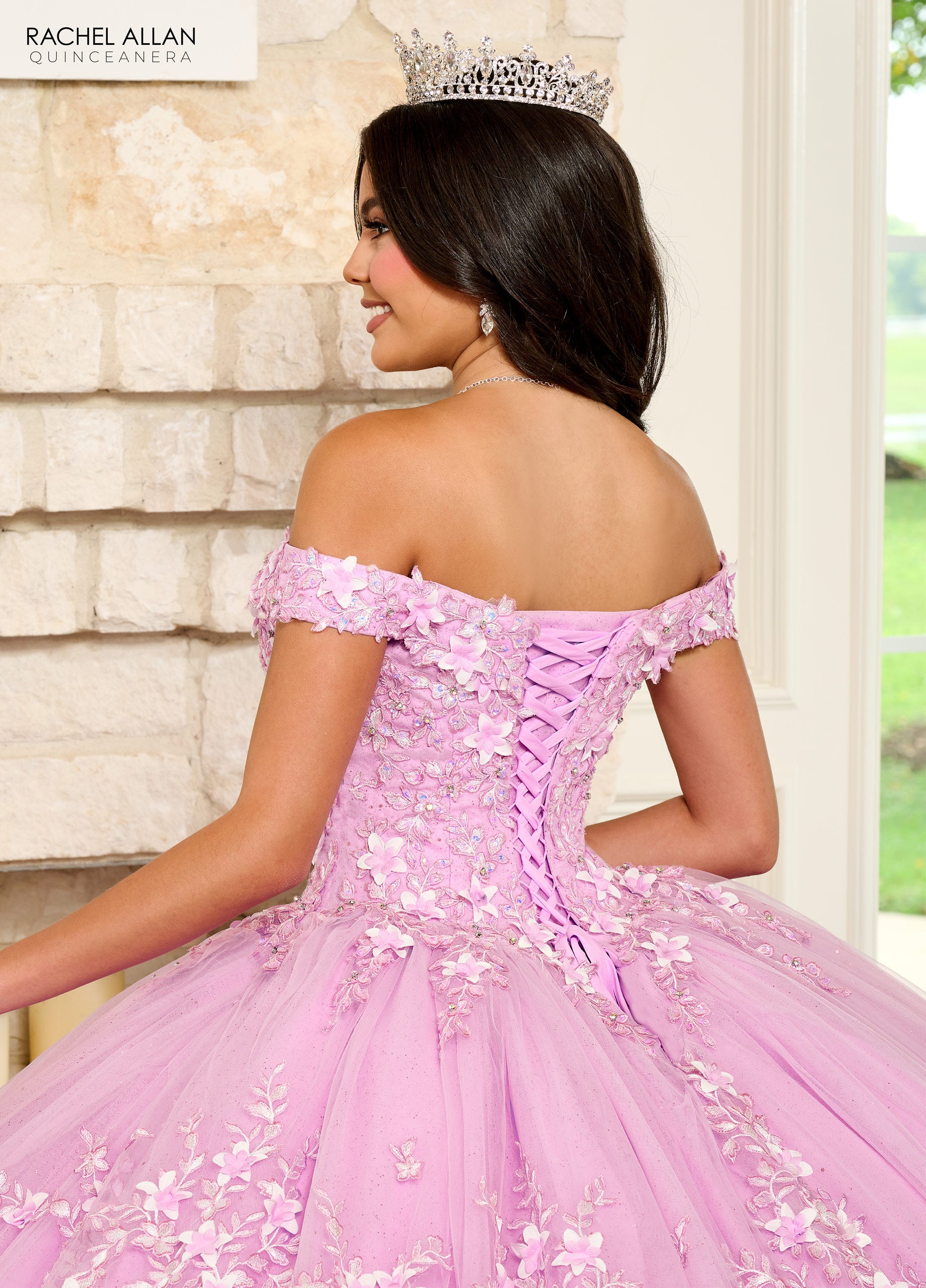 Rachel Allan RQ1134 Long Quinceanera 3D Flowers Ball Gown
