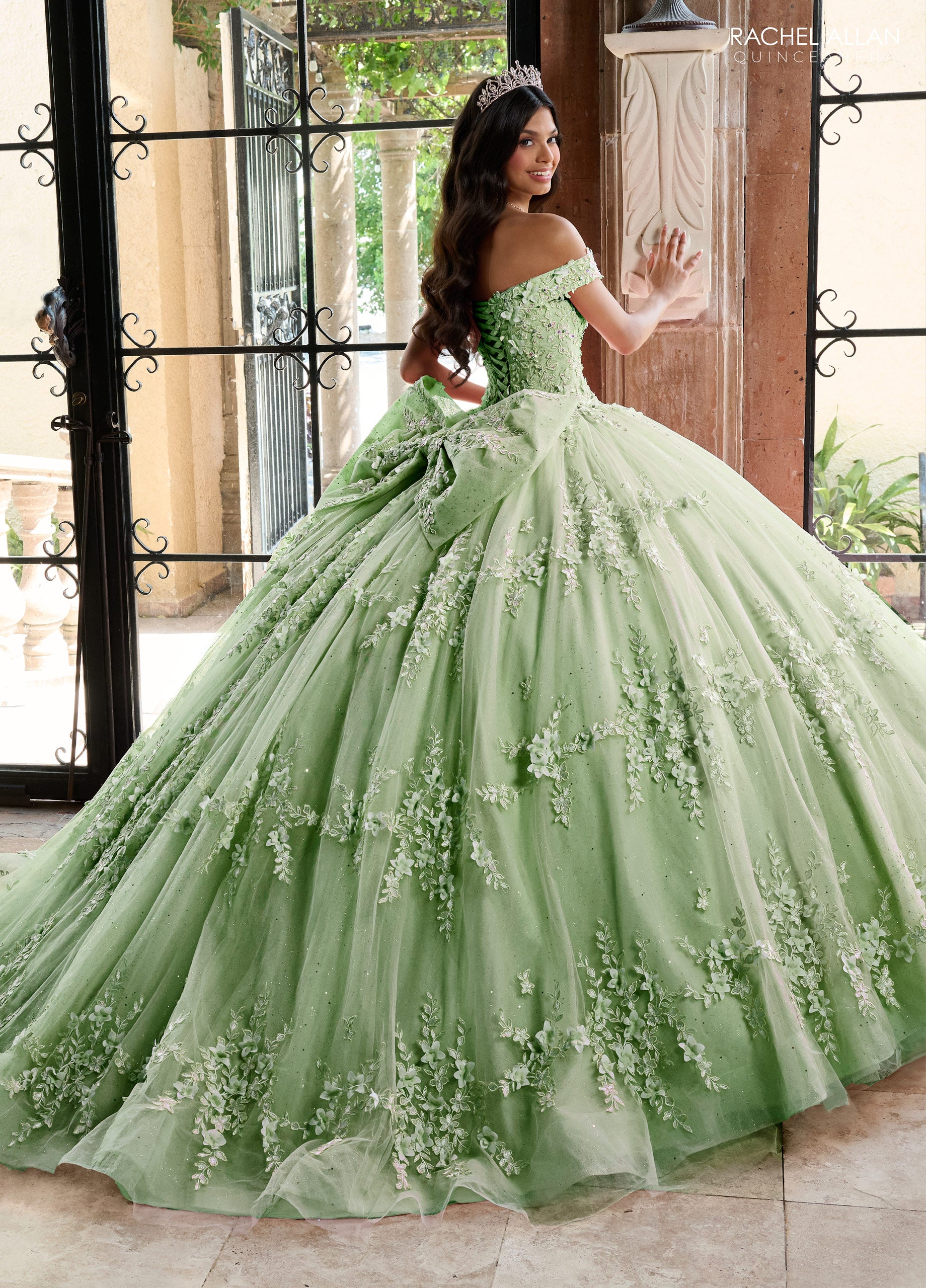 Rachel Allan RQ1134 Long Quinceanera 3D Flowers Ball Gown – The Dress Outlet