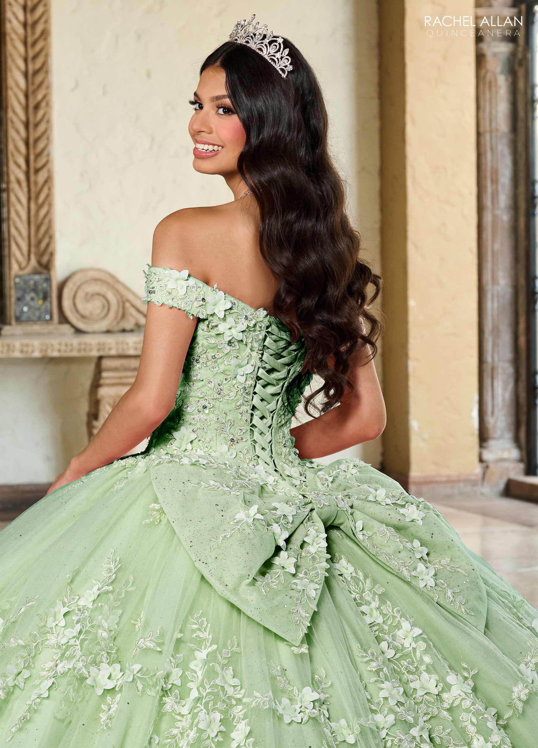 Rachel Allan RQ1134 Long Quinceanera 3D Flowers Ball Gown