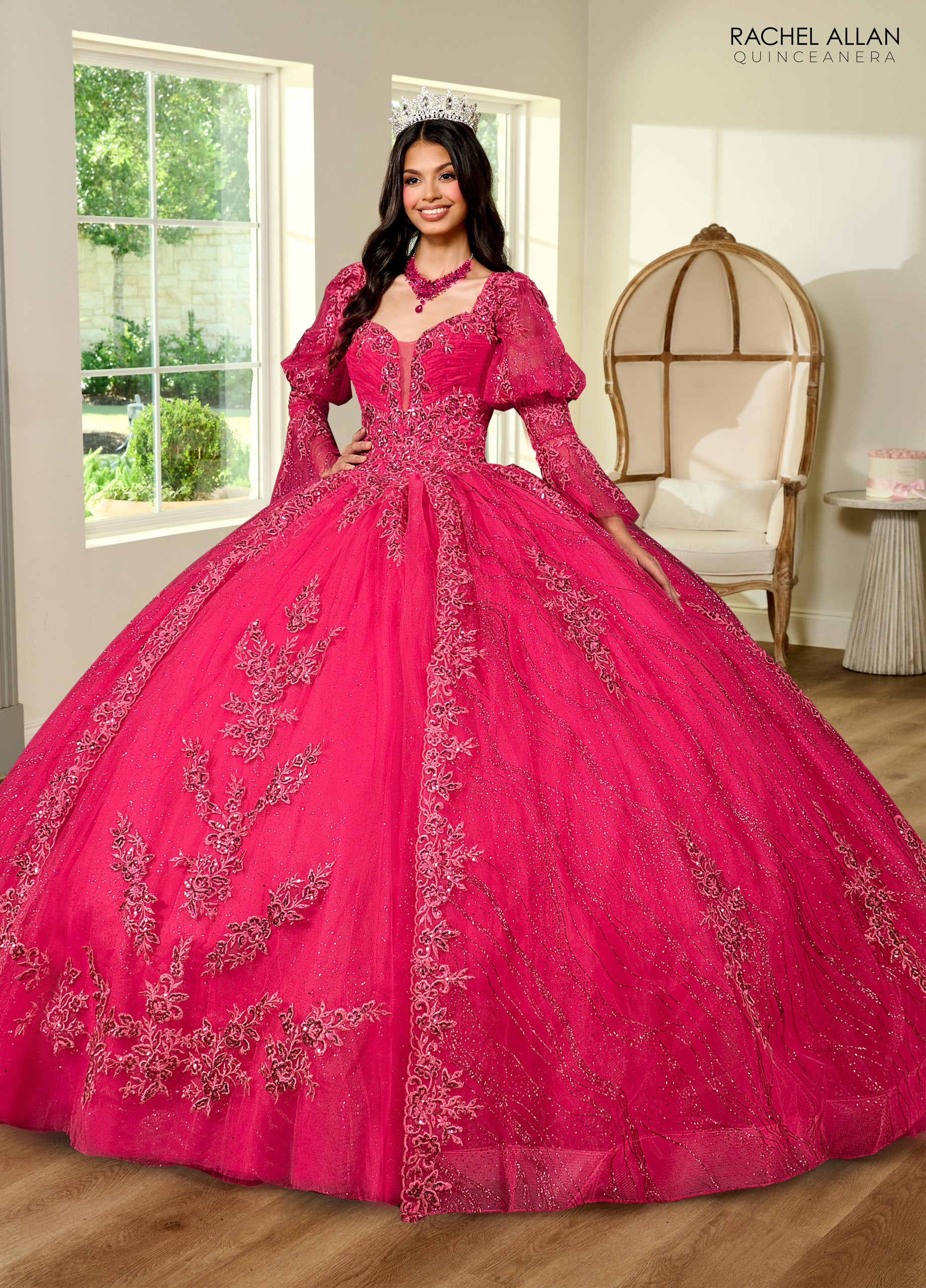 Rachel Allan RQ1135 Quinceanera Applique Long Ball Gown