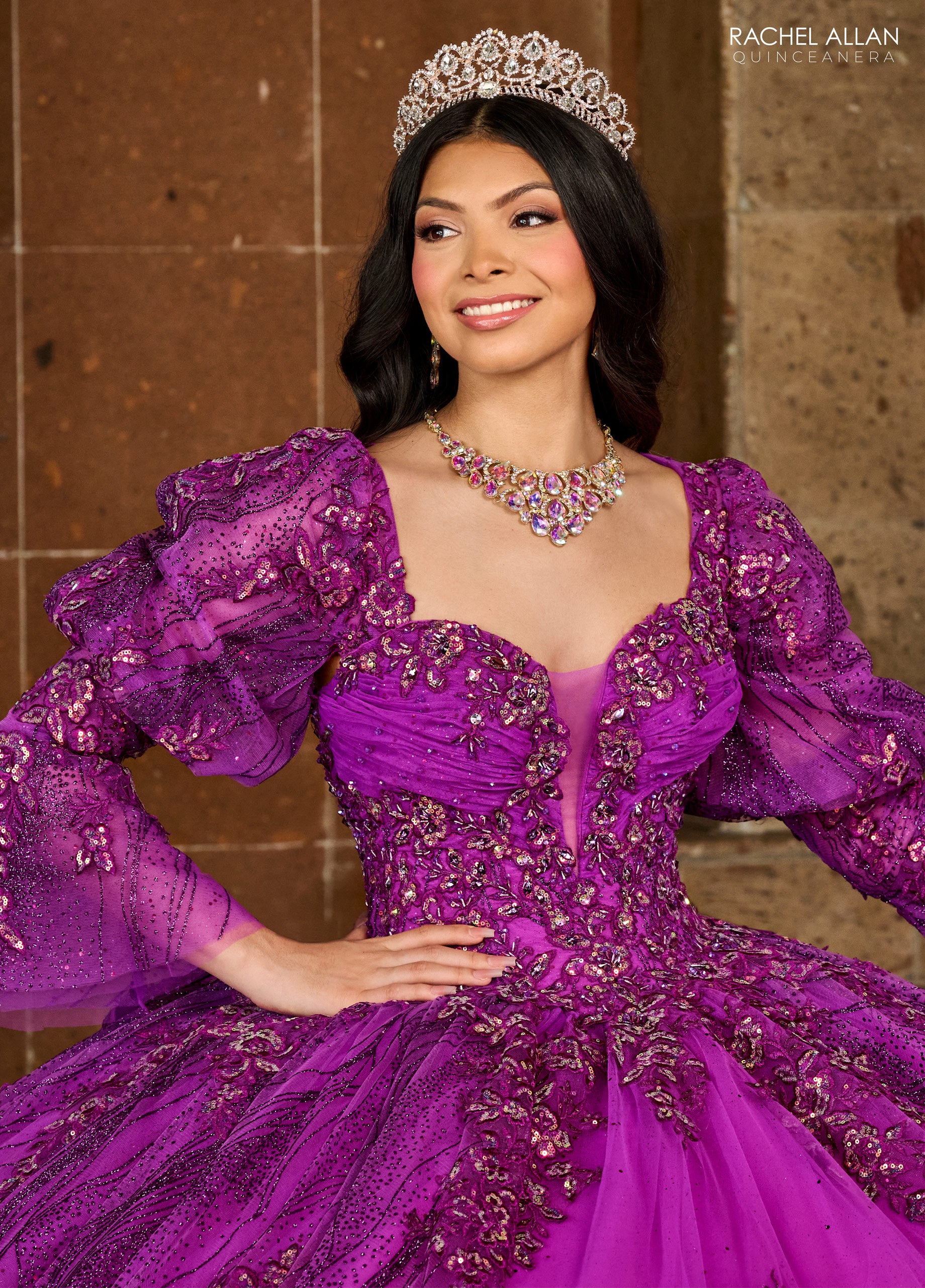 Rachel Allan RQ1135 Quinceanera Applique Long Ball Gown