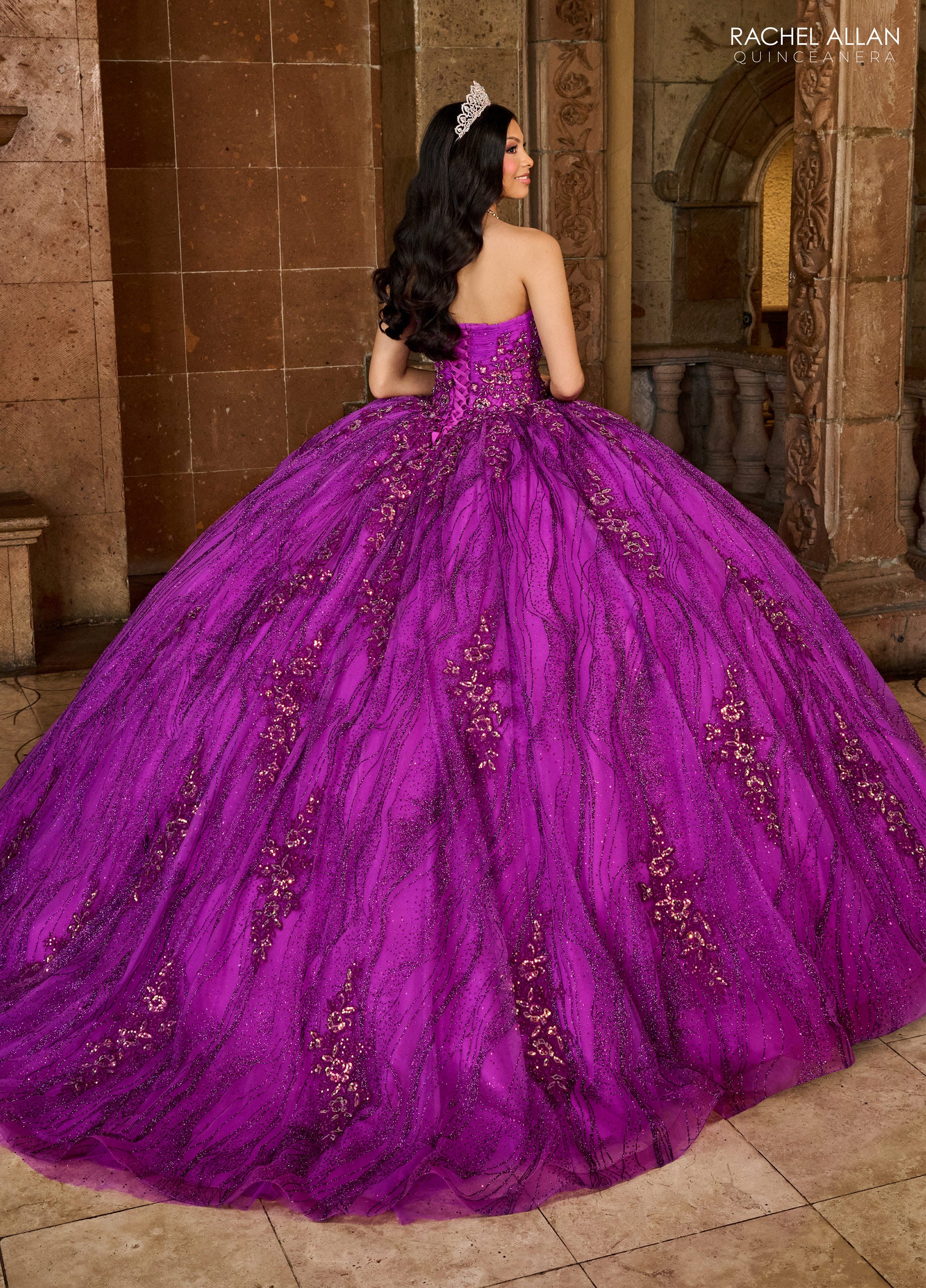 Rachel Allan RQ1135 Quinceanera Applique Long Ball Gown