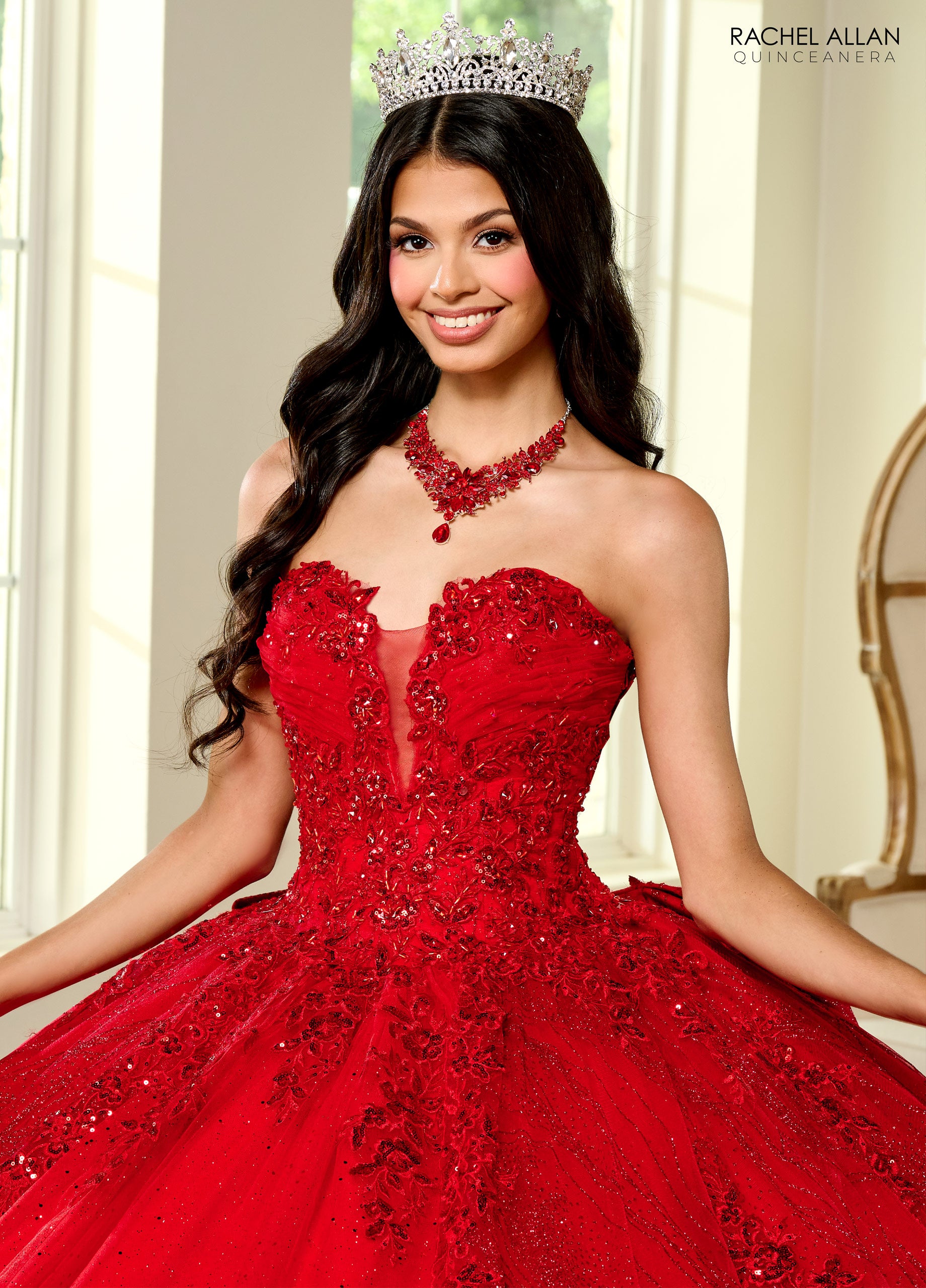 Rachel Allan RQ1135 Quinceanera Applique Long Ball Gown