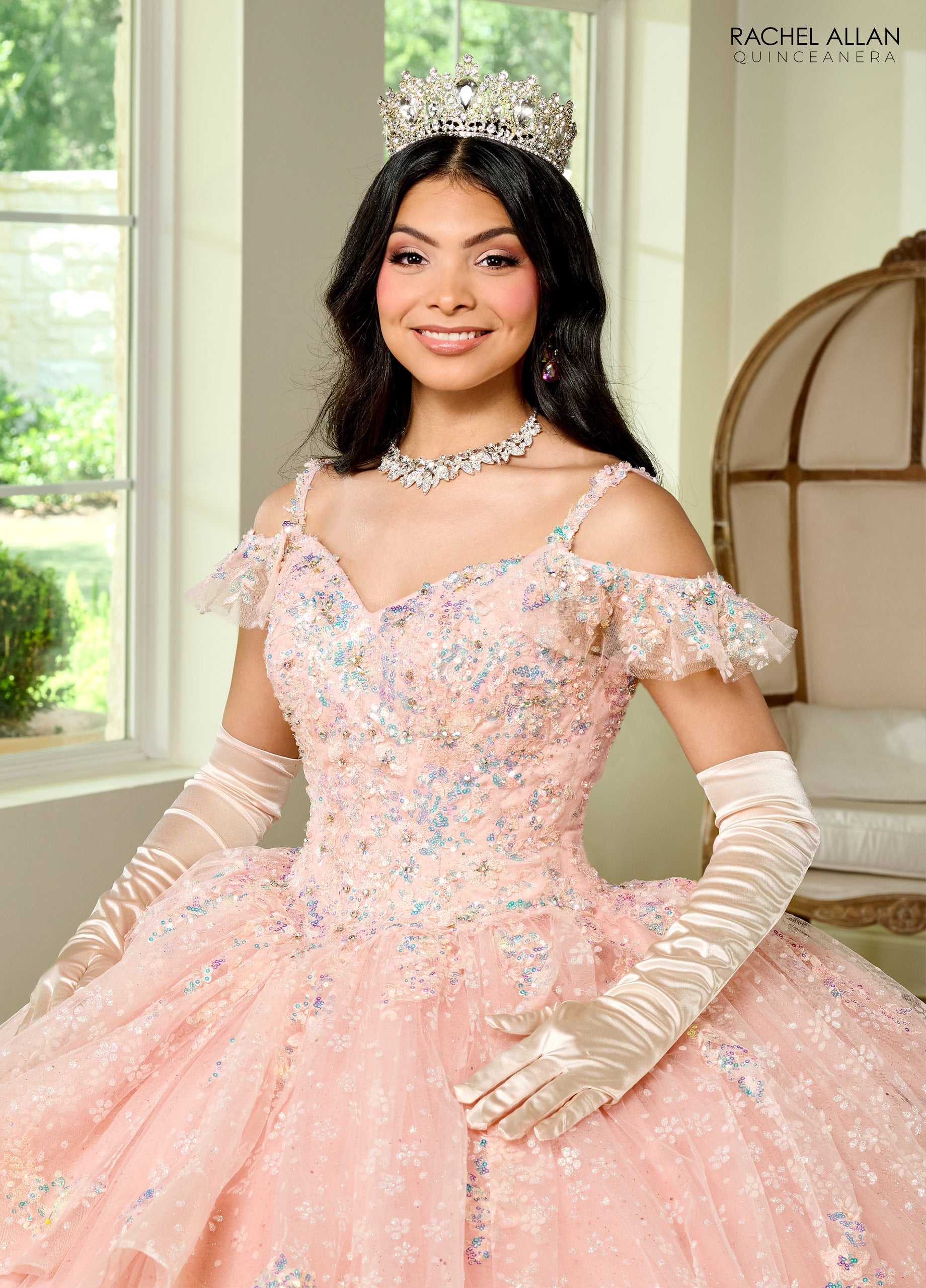 Rachel Allan RQ1136 Quinceanera Ruffle Long Ball Gown