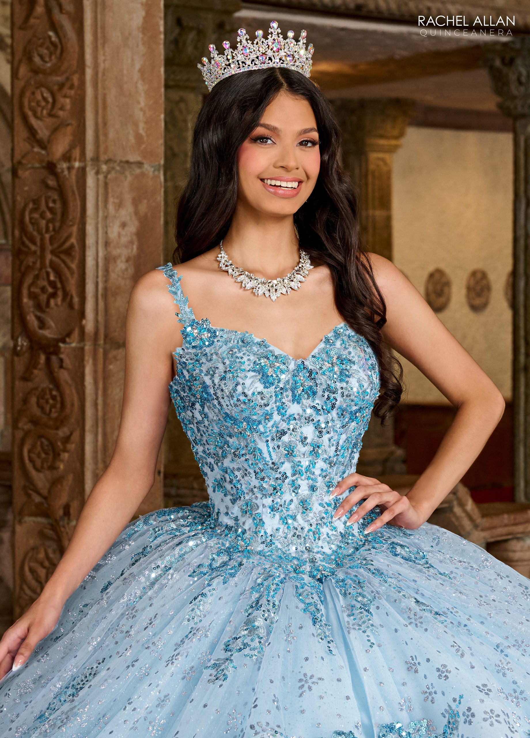 Rachel Allan RQ1136 Quinceanera Ruffle Long Ball Gown