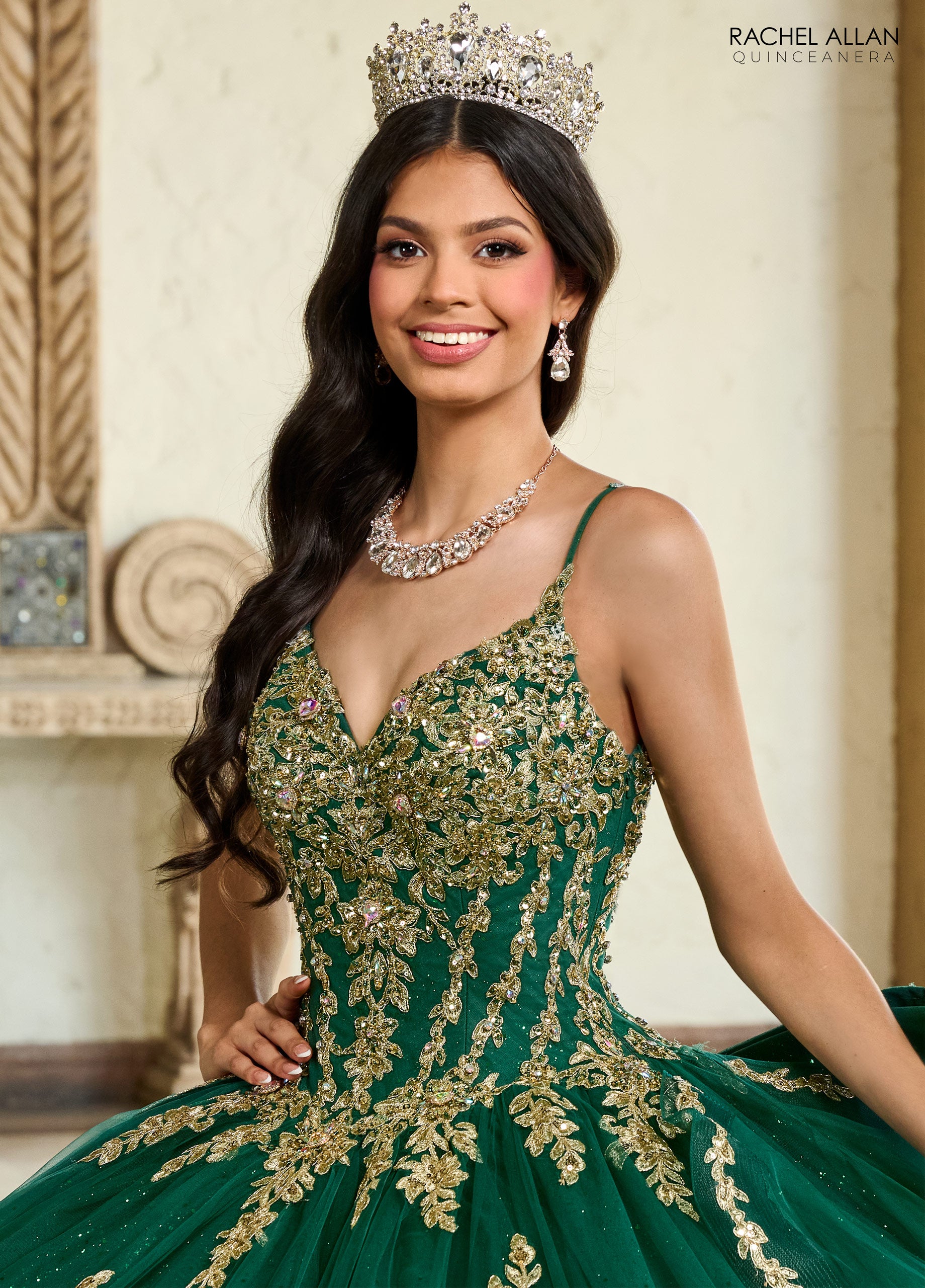 Rachel Allan RQ1137 Quinceanera Detachable Long Sleeve Ruffle Long Ball Gown