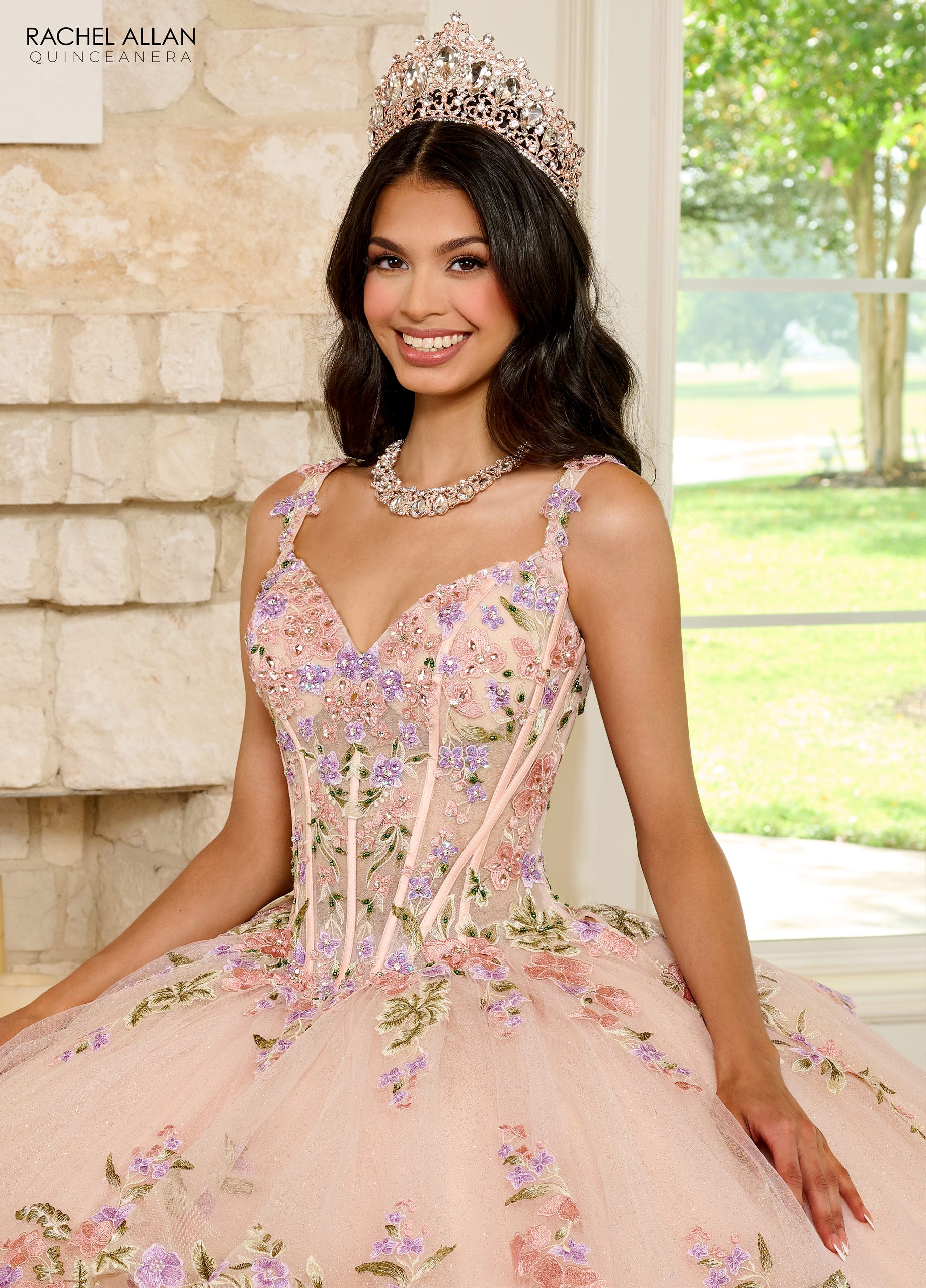 Rachel Allan RQ2182 Quinceanera Detachable Sleeve Long Ball Gown
