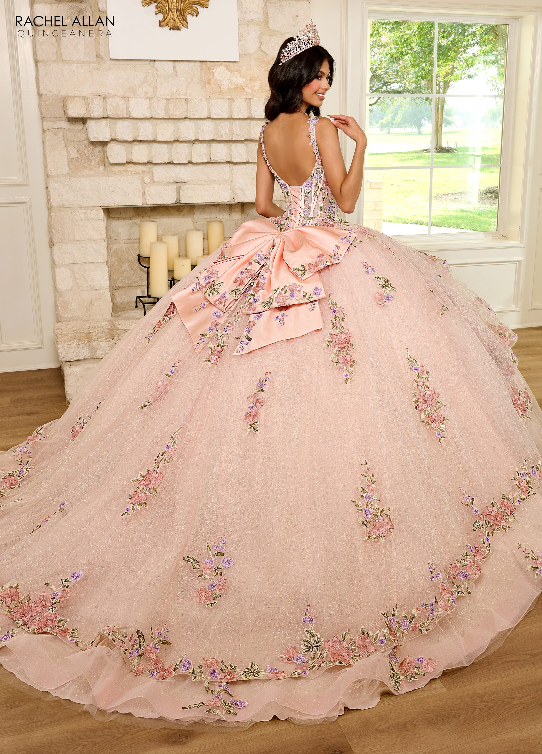 Rachel Allan RQ2182 Quinceanera Detachable Sleeve Long Ball Gown
