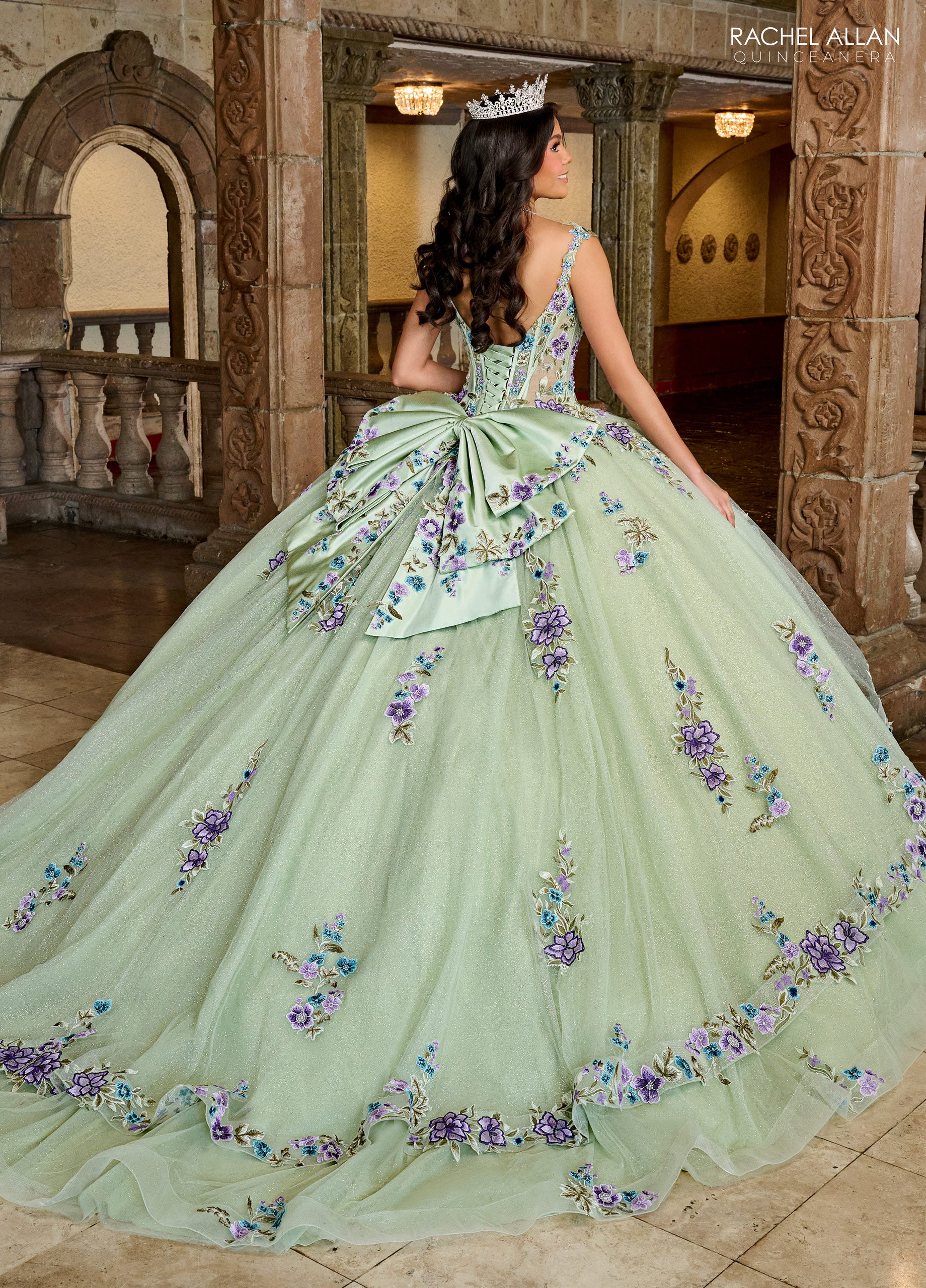 Rachel Allan RQ2182 Quinceanera Detachable Sleeve Long Ball Gown