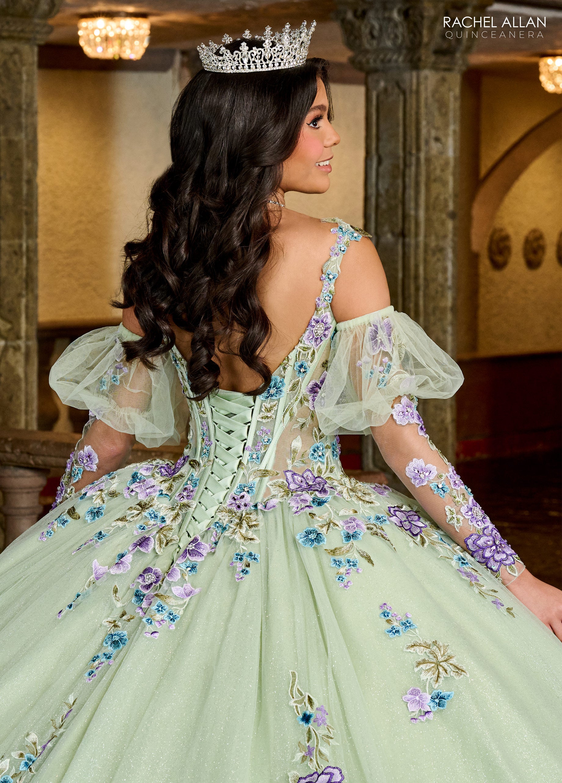 Rachel Allan RQ2182 Quinceanera Detachable Sleeve Long Ball Gown