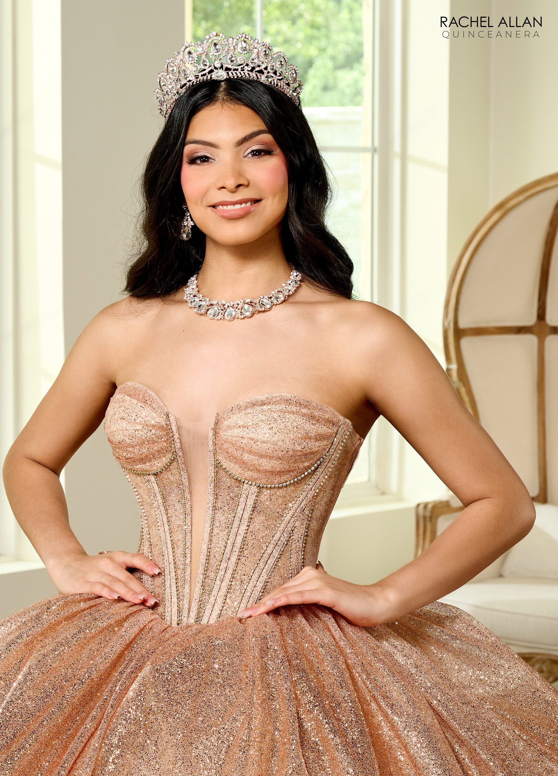 Rachel Allan RQ2183 Quinceanera Glitter Long Ball Gown