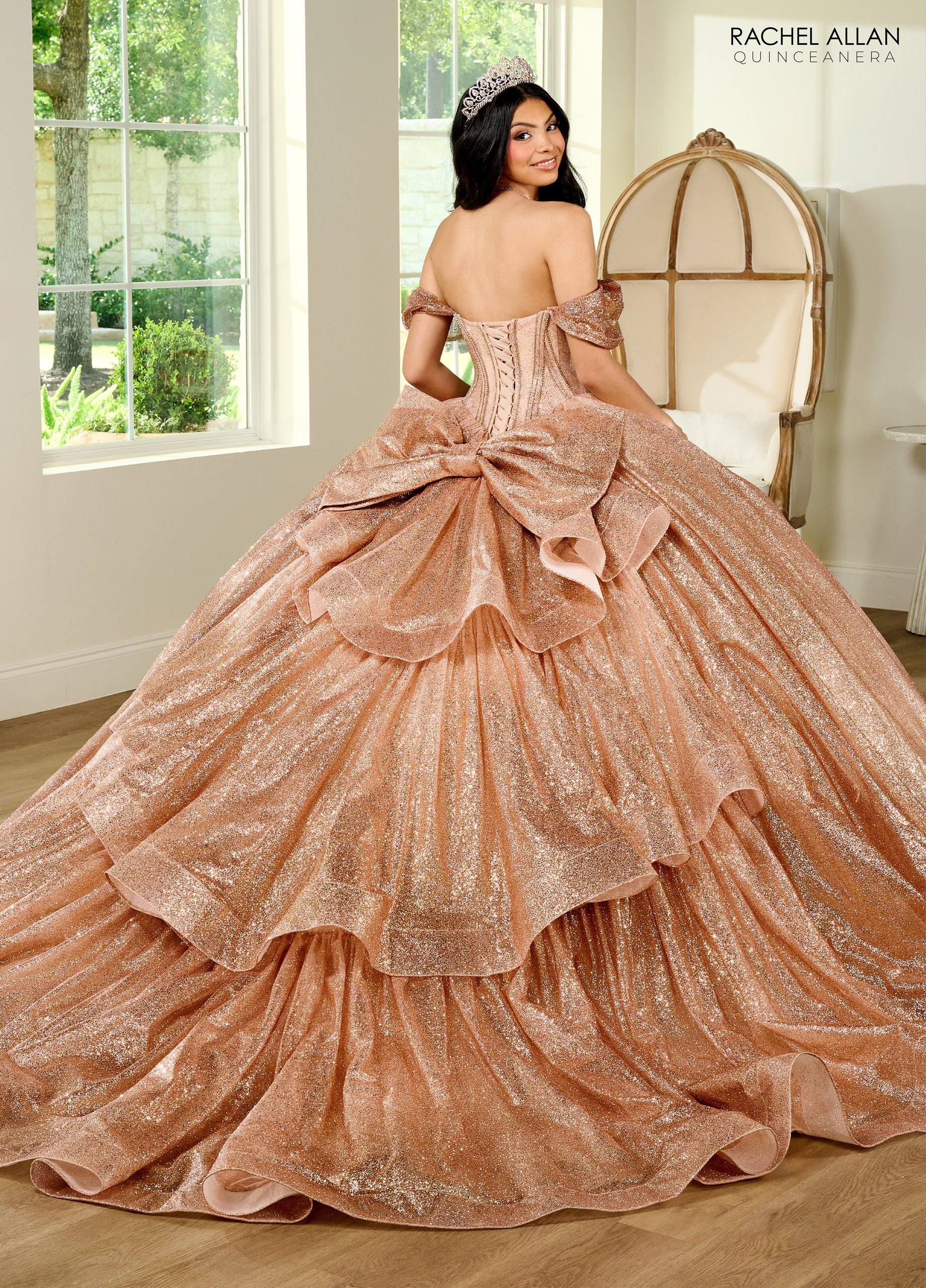 Rachel Allan RQ2183 Quinceanera Glitter Long Ball Gown