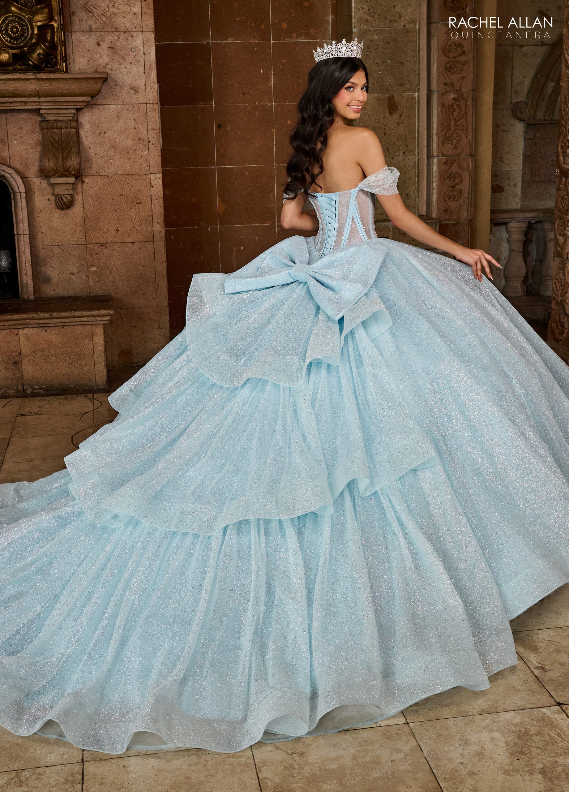 Rachel Allan RQ2183 Quinceanera Glitter Long Ball Gown