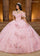 Quinceanera Dresses Long Quinceanera Feather Ball Gown Blush