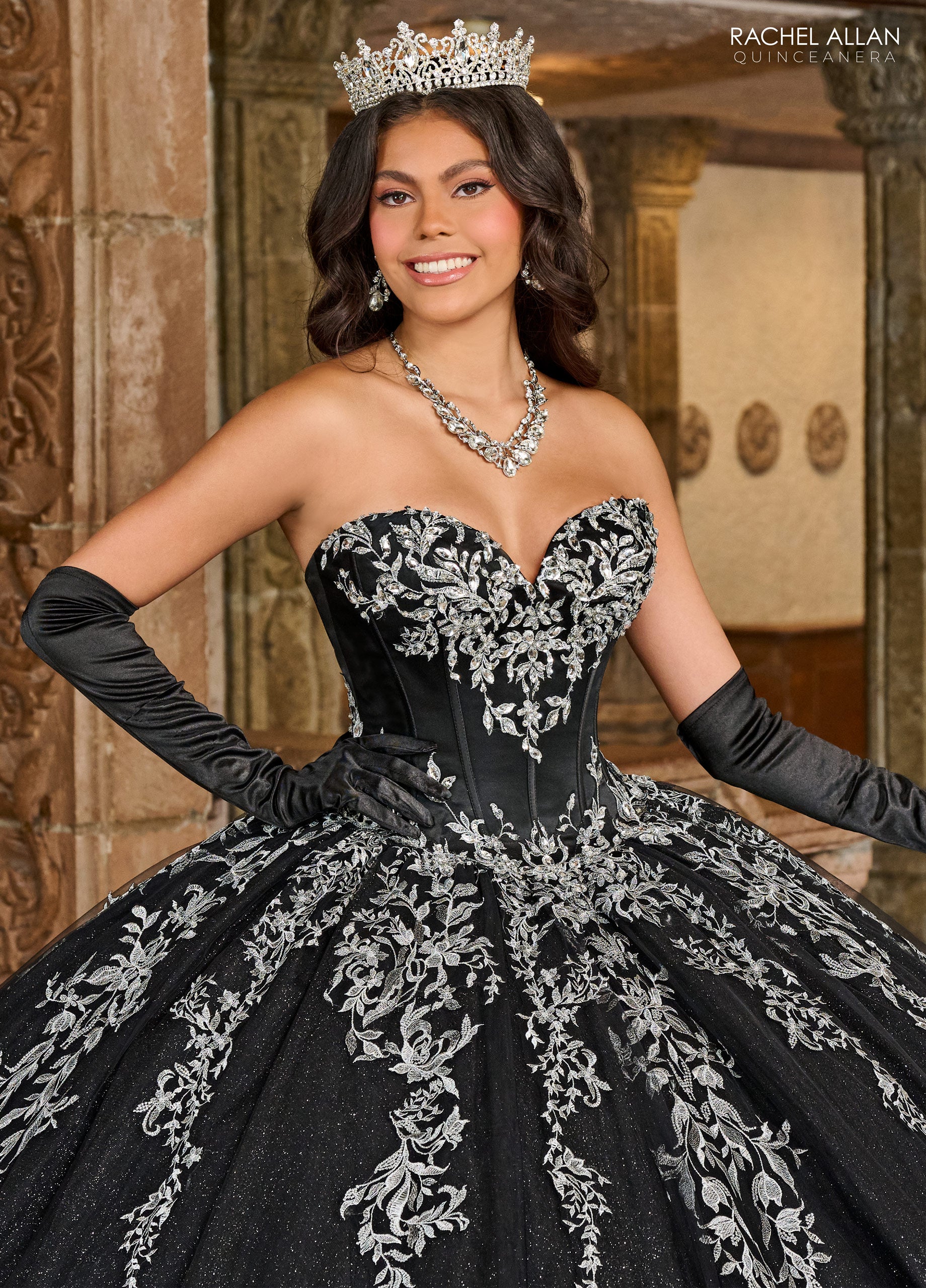 Quinceanera Dresses Long Quinceanera Ruffle Ball Gown Black