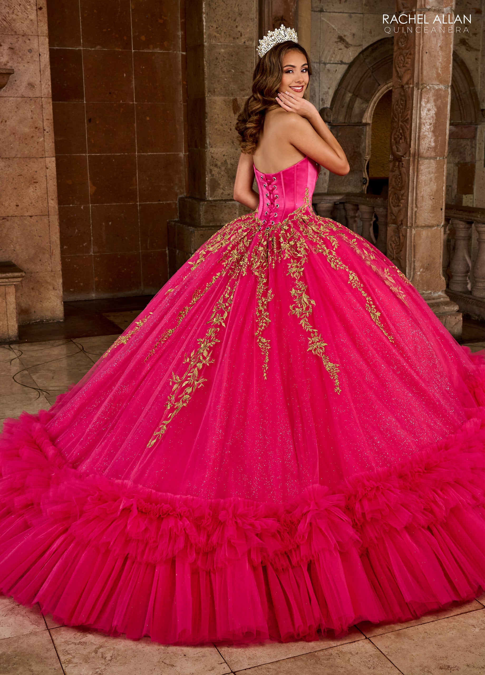 Rachel Allan RQ2189 Long Quinceanera Ruffle Ball Gown