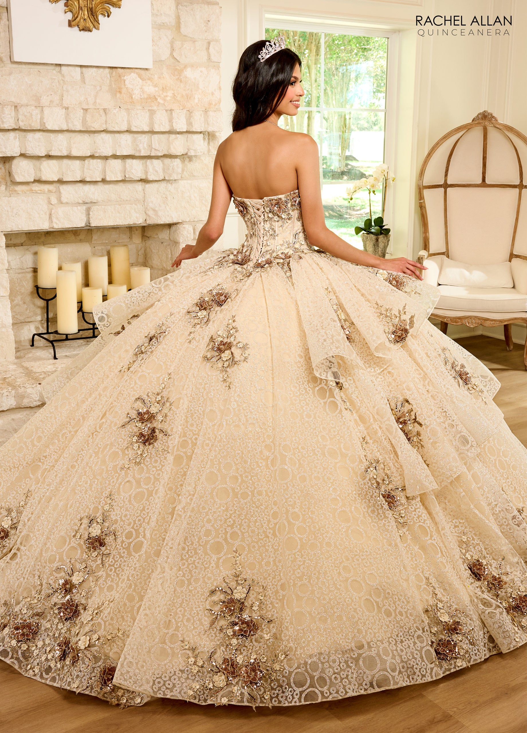 Rachel Allan RQ2191 Quinceanera Detachable Sleeve Long Ball Gown  The Dress  Outlet