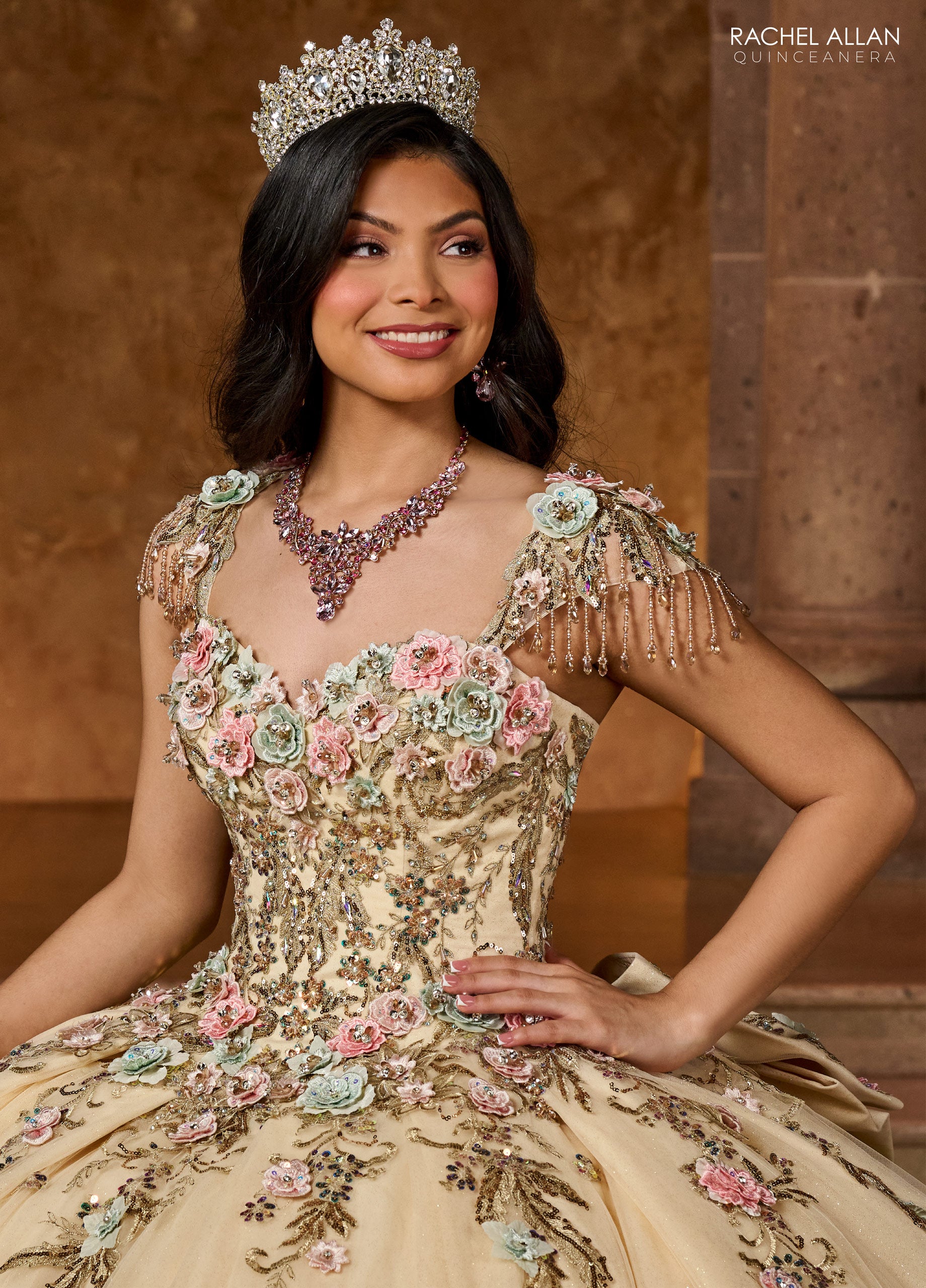 Rachel Allan RQ3126 Long Quinceanera 3D Flowers Ball Gown