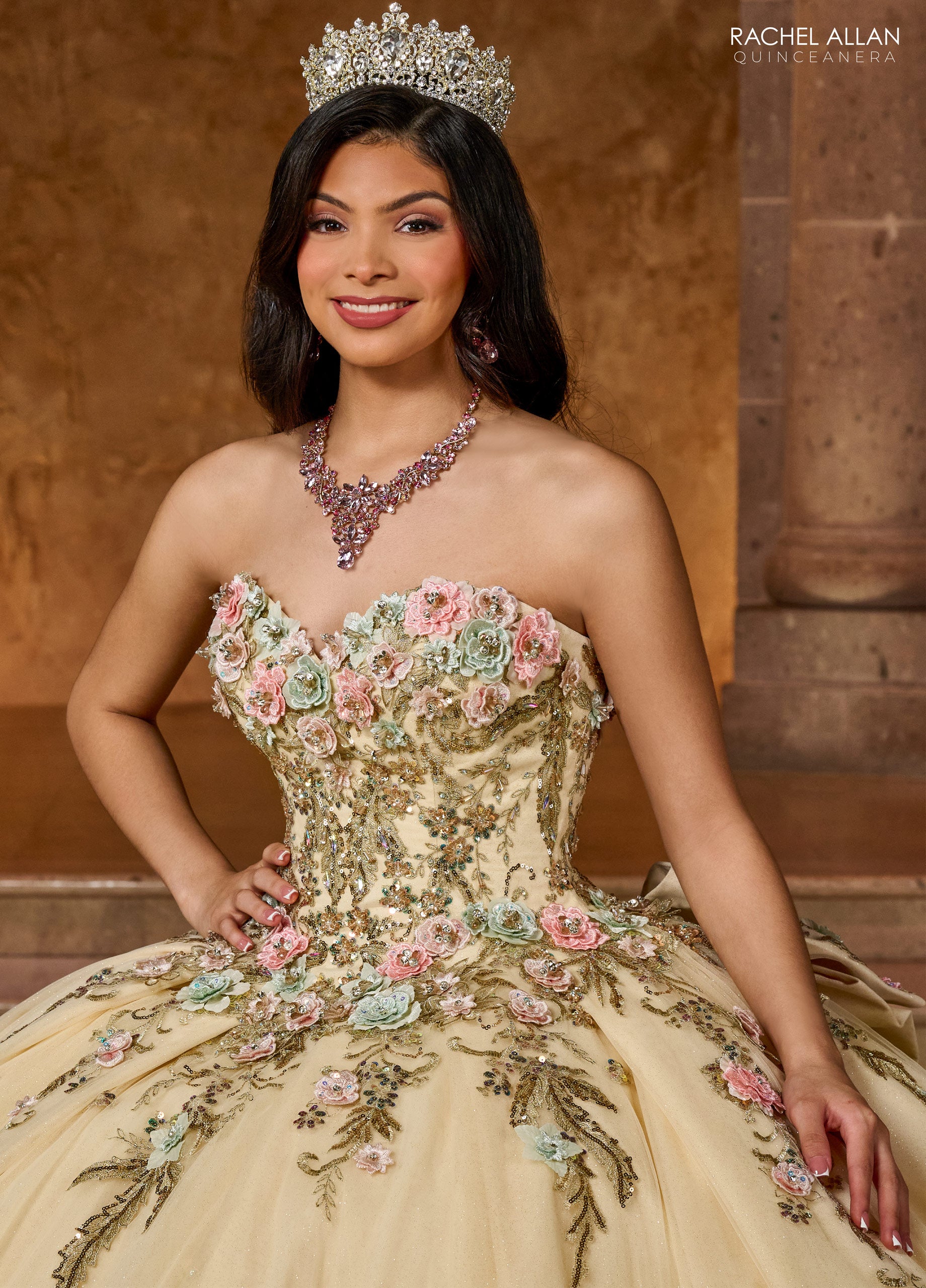 Rachel Allan RQ3126 Long Quinceanera 3D Flowers Ball Gown