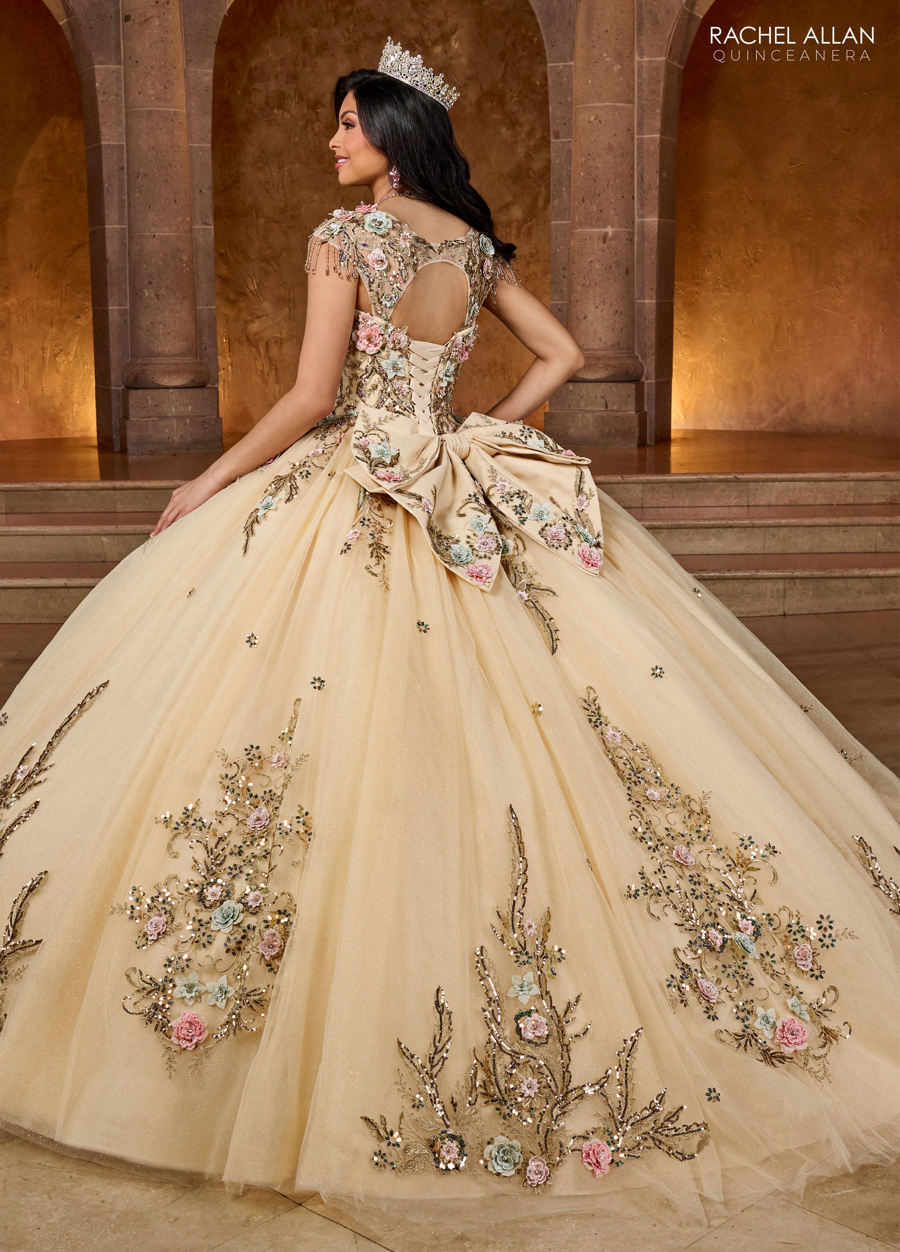 Rachel Allan RQ3126 Long Quinceanera 3D Flowers Ball Gown
