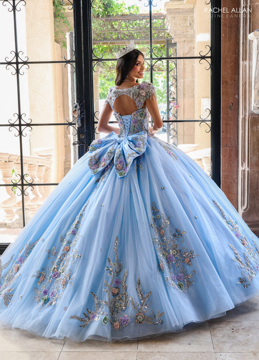 Champagne Gold Multi Rachel Allan RQ3126 Long Quinceanera 3D Flowers Ball Gown for $2198.0 – The ...