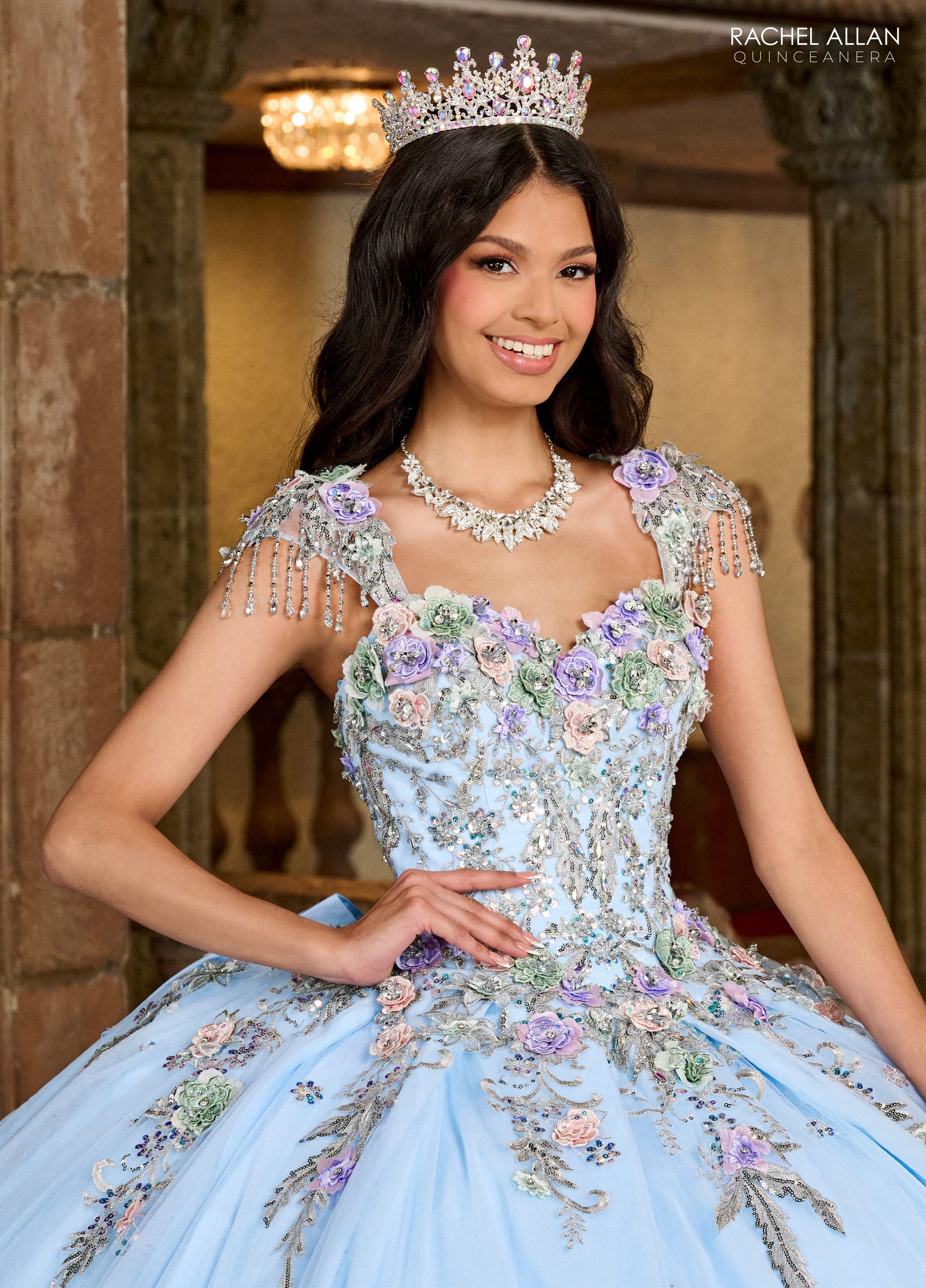 Rachel Allan RQ3126 Long Quinceanera 3D Flowers Ball Gown