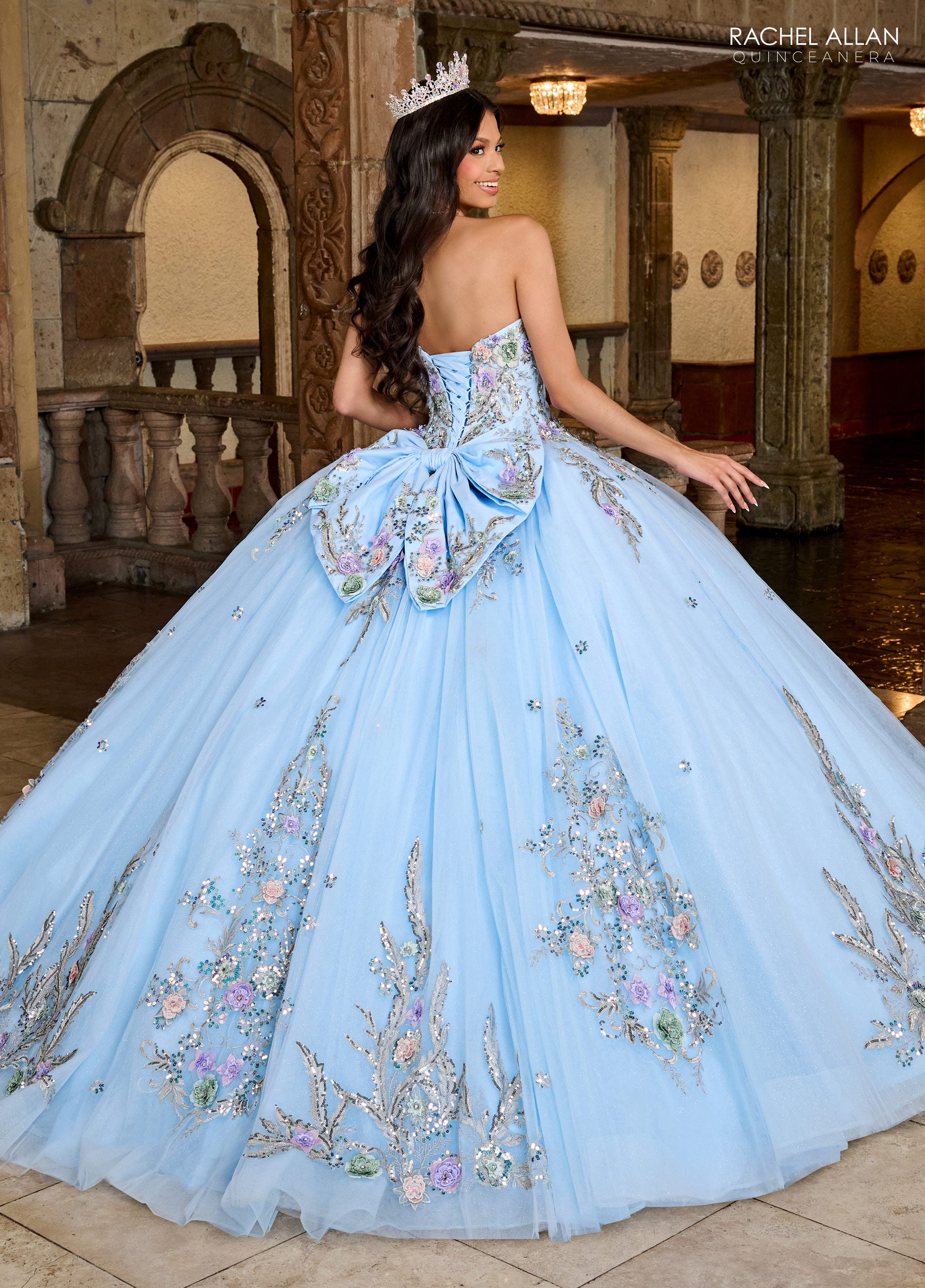 Rachel Allan RQ3126 Long Quinceanera 3D Flowers Ball Gown